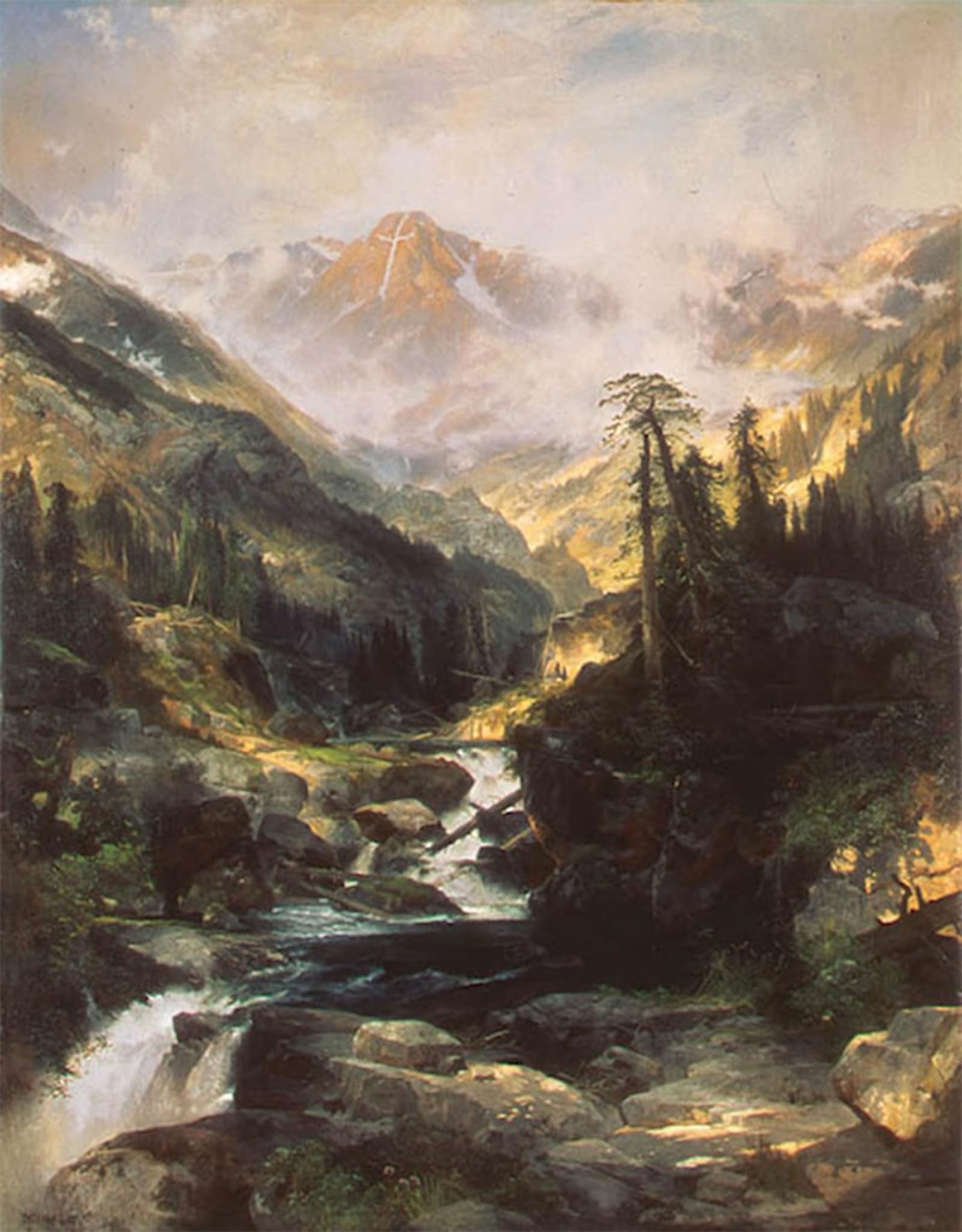 POSTERIIk Vintage Art Print Images Pictures Print Mountain of the Holy Cross by Thomas Moran Modern Colour Posters for Office Home Decor 60x90cm