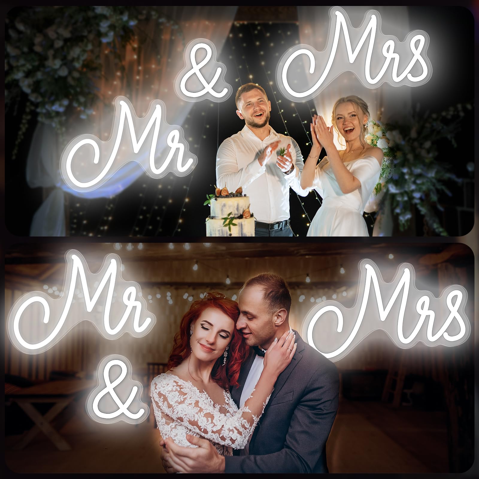 Letrero de neón para boda, luz de neón LED, telón de fondo para decoración de pared, letrero USB Mr and Mrs, decoración de recepción de boda, regalos para aniversario, banquete de compromiso
