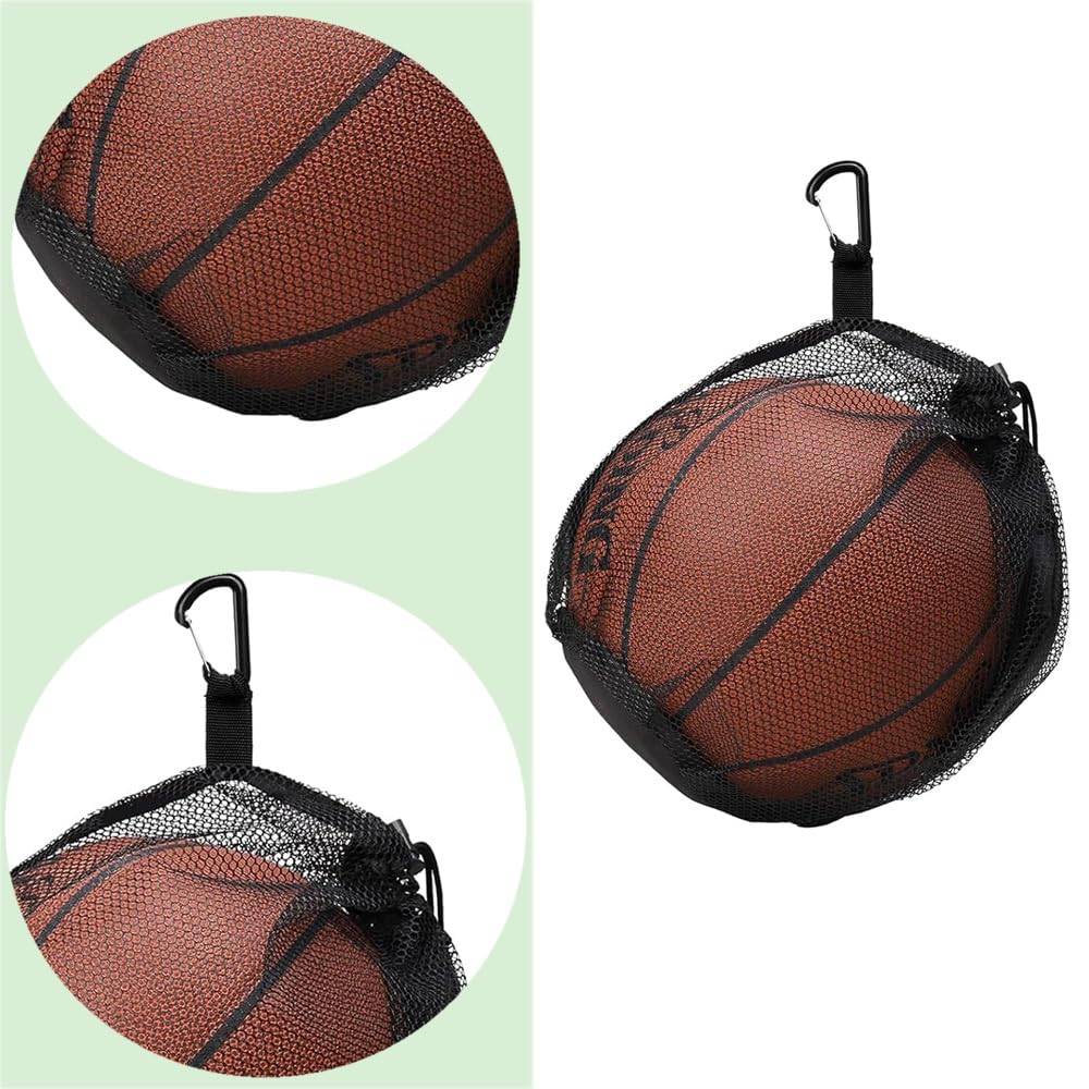Lot de 2 sacs de basket-ball en filet, sac à dos, portable, sac de basketball, sac en filet, accessoires de football, volley-ball, accessoires de basketball, football, tennis, adultes
