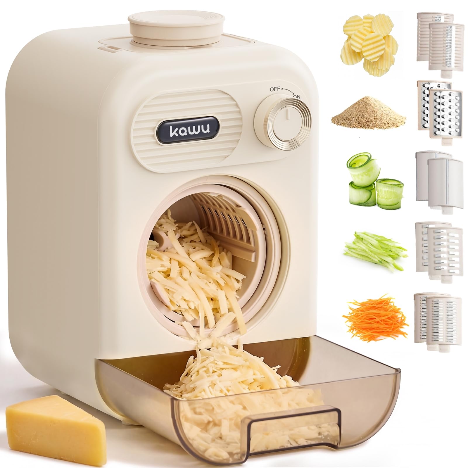 Amazon.com: Kawu Electric Cheese Grater, 5-in-1 Automatic Food