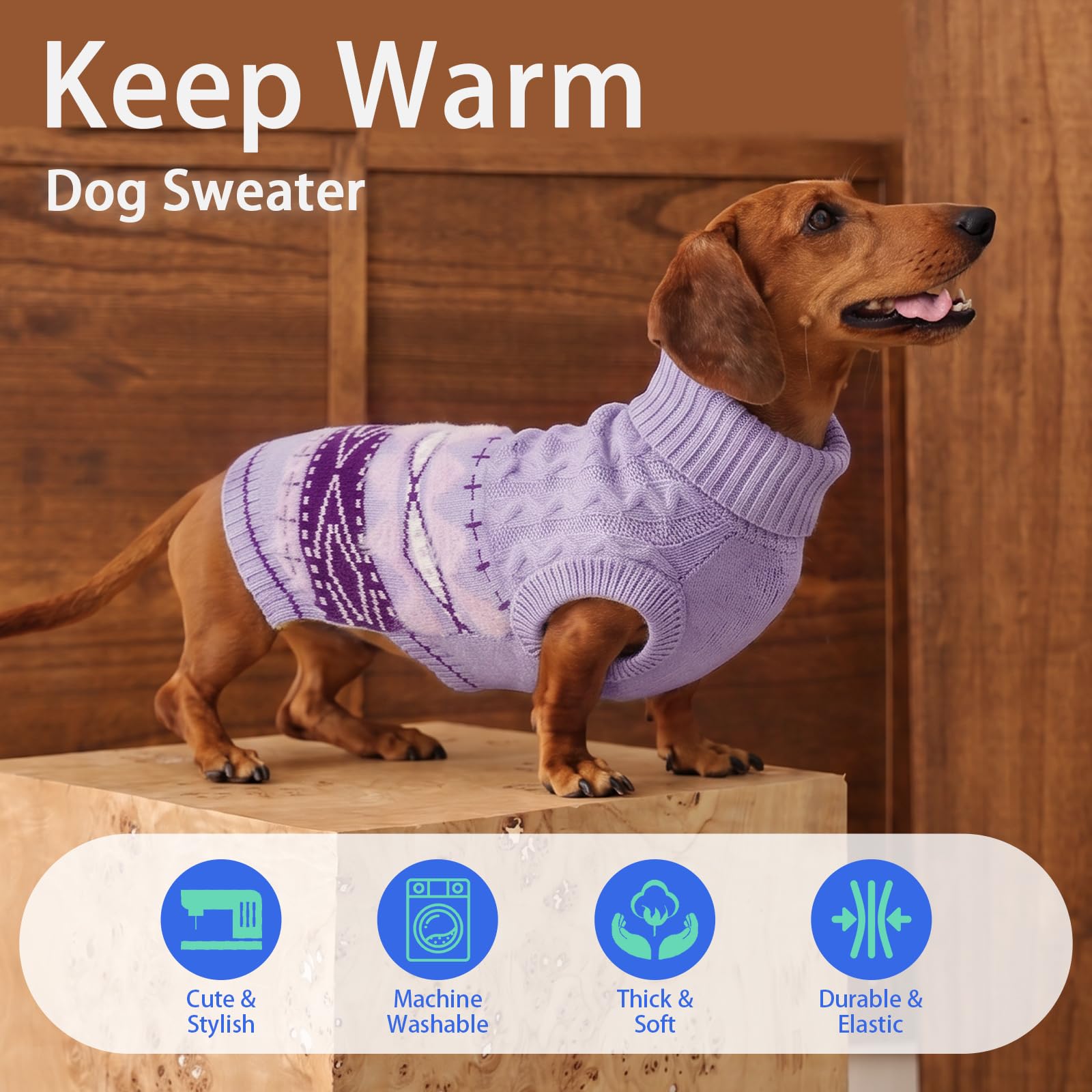 MIGOHI Pull coupe-vent pour chien teckel extensible pour les jours froids