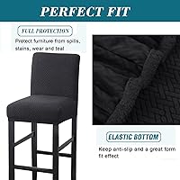 Vista 4 de HFCNMY Fundas para Taburetes de Bar, Paquete de 4 Fundas Elásticas para Taburetes de Bar con Respaldos Fundas de Silla de Taburete de Bar Jacquard
