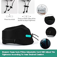 Vista 5 de Almohada cervical de viaje para dormir en avión, almohada de espuma viscoelástica para el cuello y la barbilla, almohadas cervicales de espuma