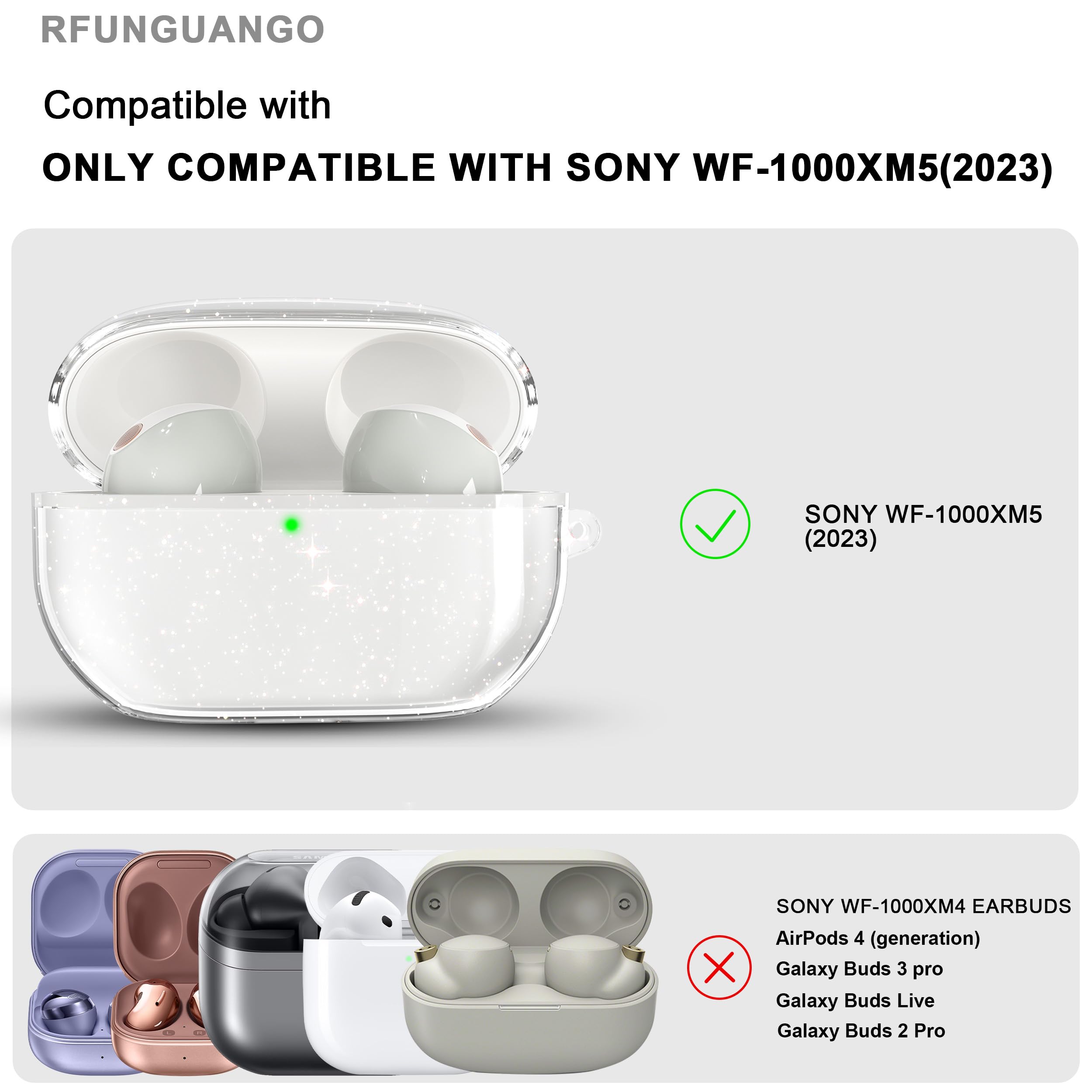 RFUNGUANGO Case for Sony WF-1000XM5