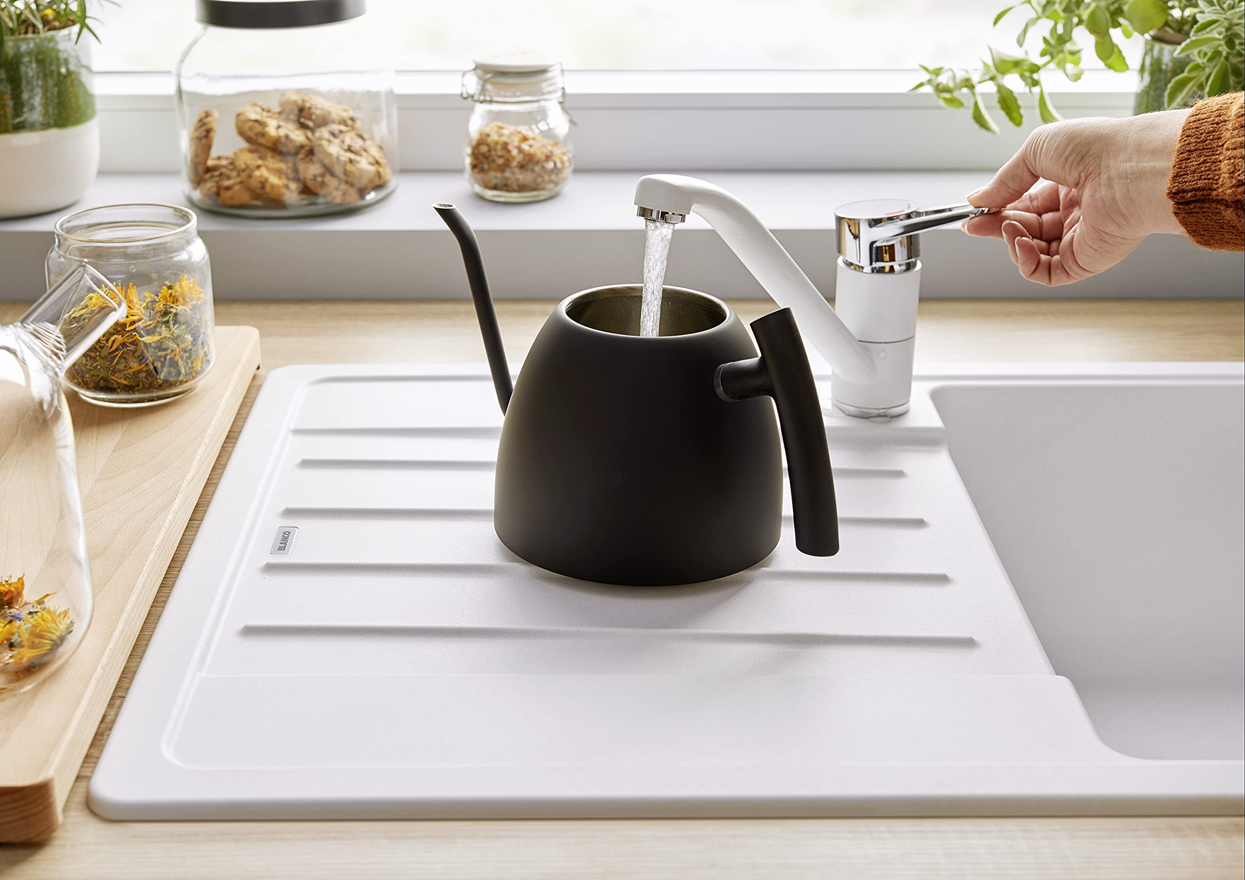 BLANCO WEGA II volcán gris/cromo | alta presión | prevención de retorno | cartucho de cerámica | calidad del agua asegurada y ahorro de agua