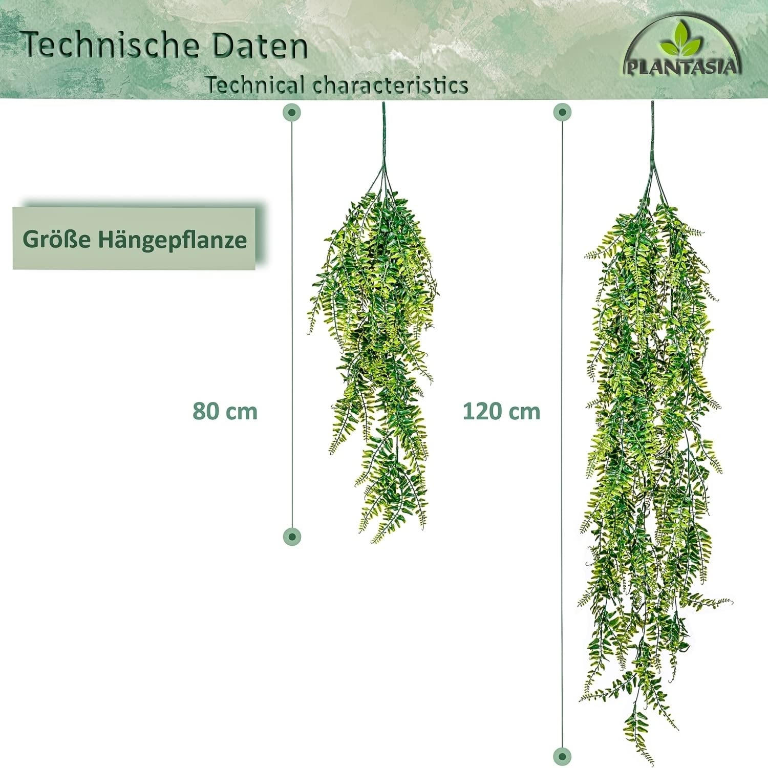 Amazon.de: PLANTASIA Kunstpflanze Hngepflanze 4er Set 120 cm