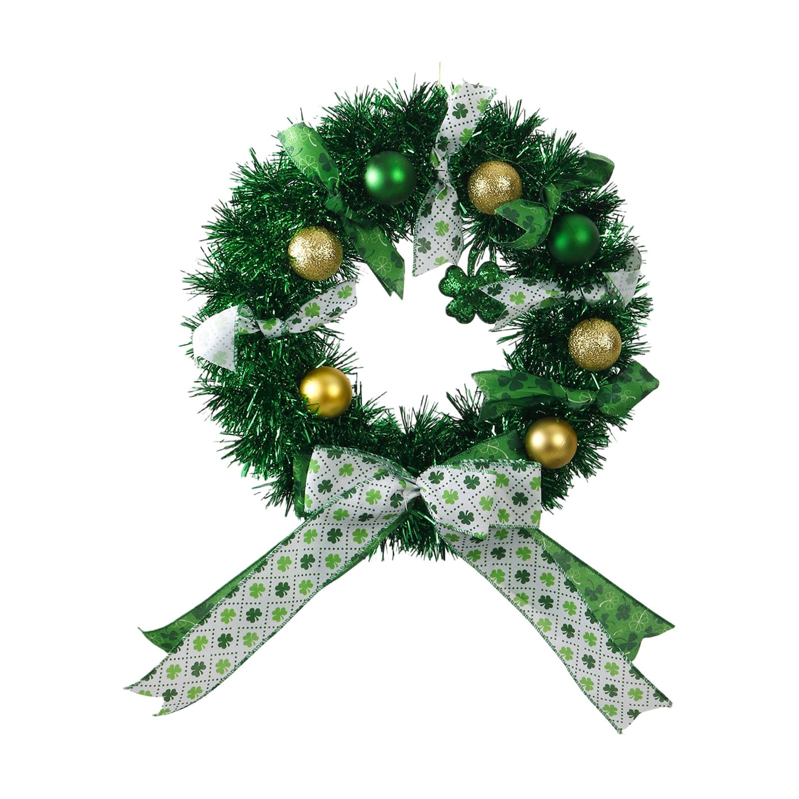 hogtnd Sparkling Tinsel Wreath Patrick ' s Day Festival Door Hanging Ornament for Indoor and Outdoor Holiday Decoration Patrick Decoration