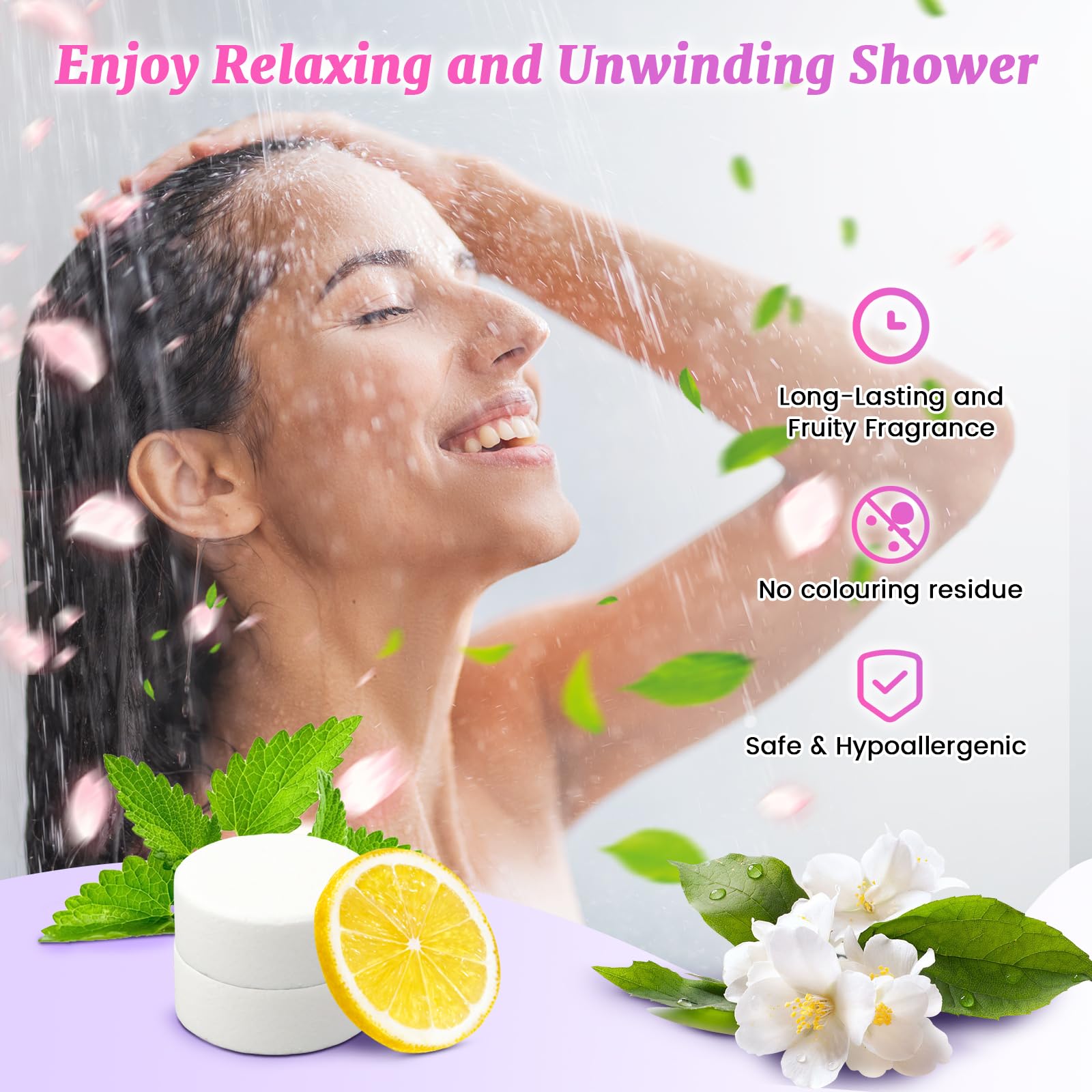 24 Bombes de douche aromathérapie pour femmes ou hommes pièces Bombes de douche naturelles aux huiles essentielles d'eucalyptus, cadeaux pour les adolescents, pour un anniversaire, pour Noël,