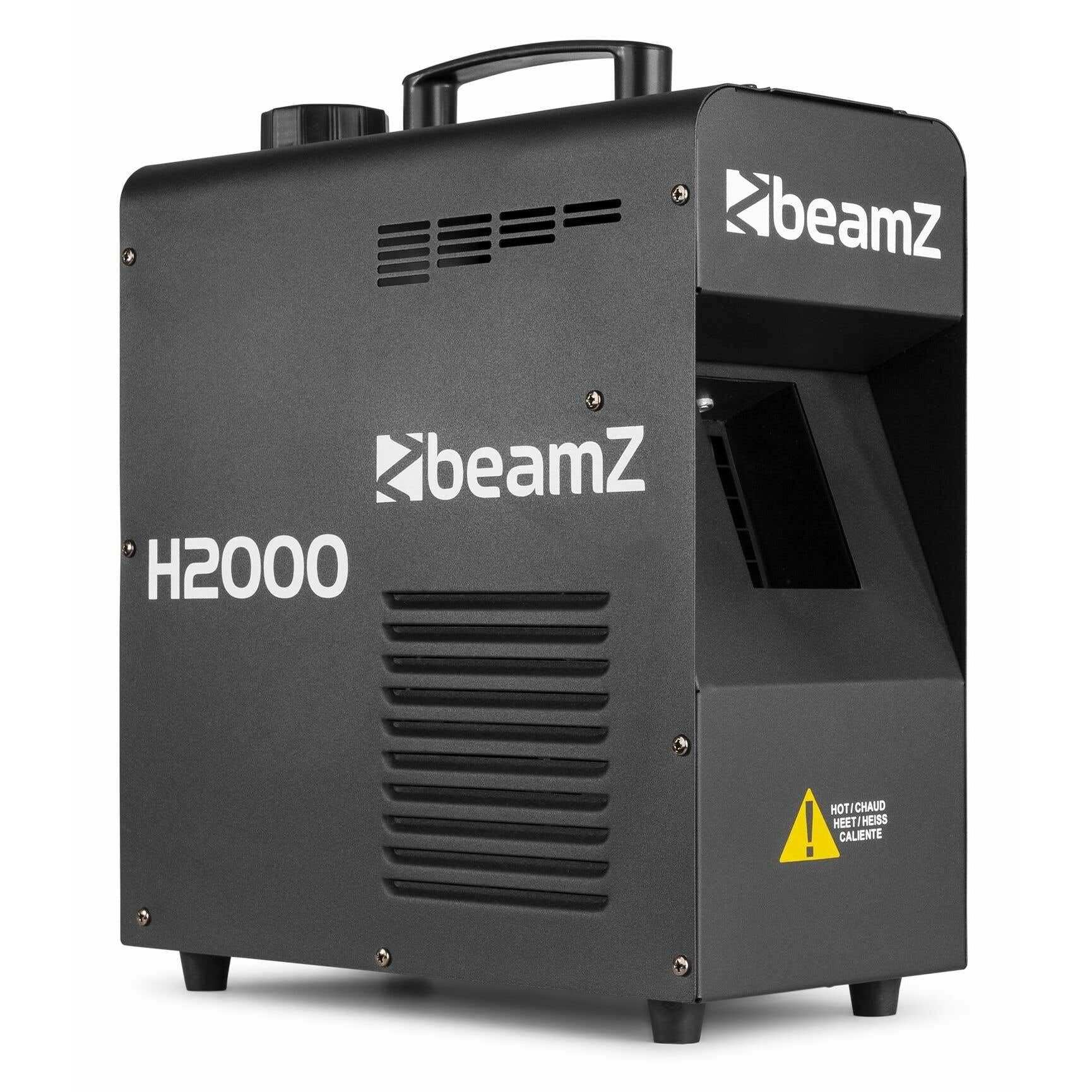 BeamZ H2000 Nebelmaschine, Hazer 1700 Watt mit DMX, Fazer, Smoke, Fog Machine, professionelle Dunst Maschine für Bühnen, Discotheken oder Großveranstaltungen, schwarz