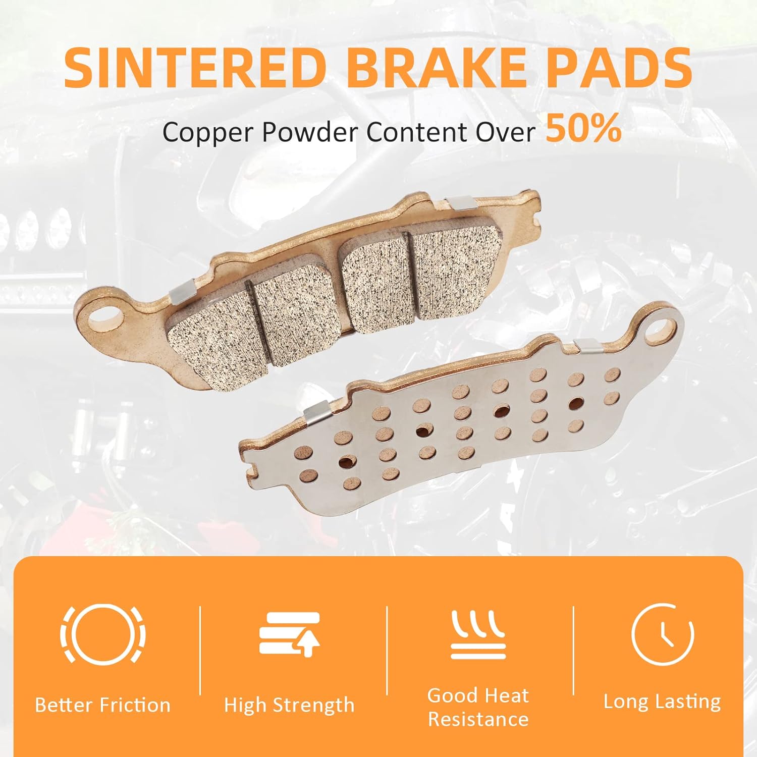 Brake Pads Front Rear Sintered for Honda VTX1800 Fury Interstate Sabre Stateline 1300-ABS VT1300 Shadow Aero 750-ABS VT750
