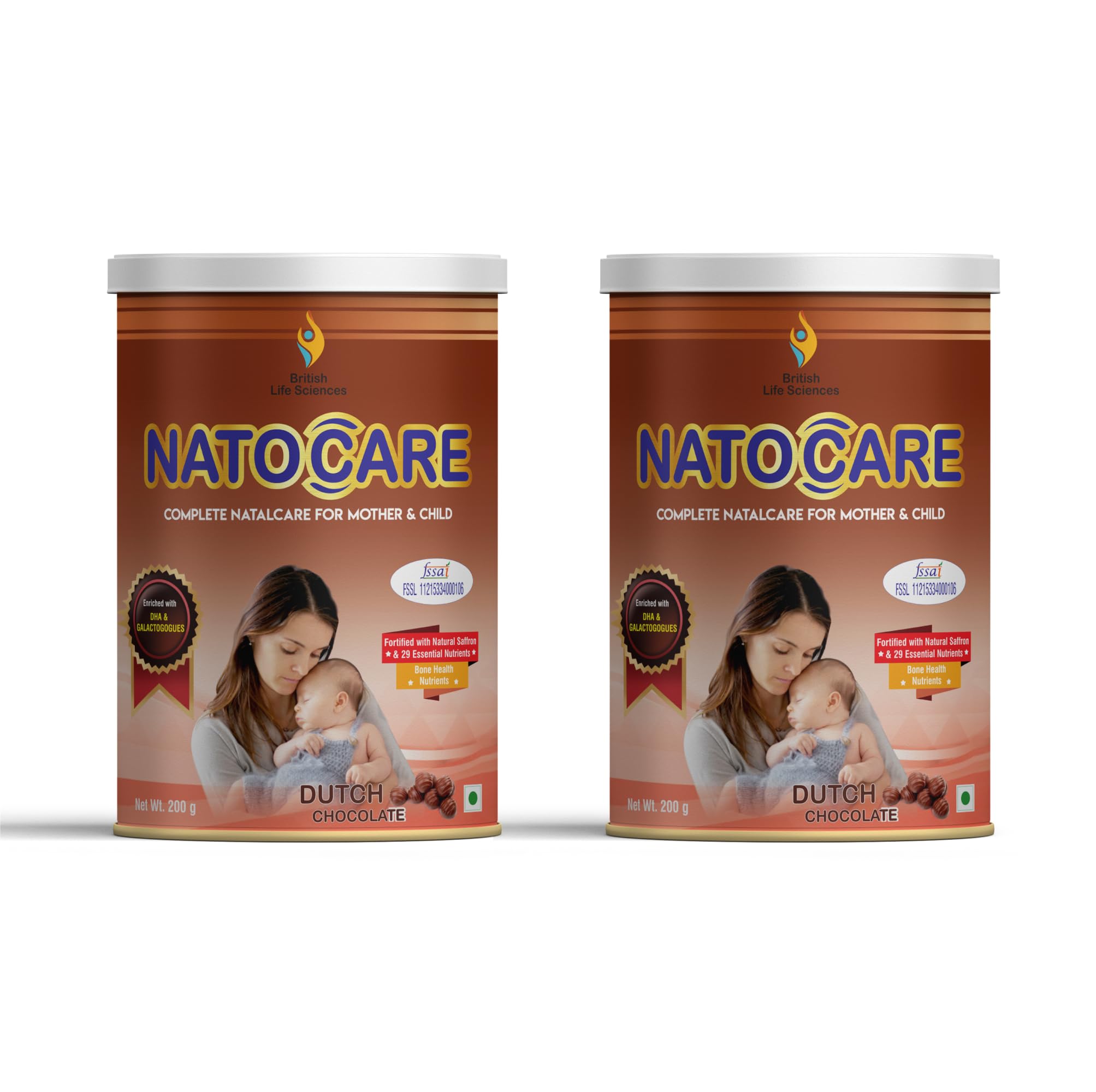 BRITISH LIFE SCIENCES PVT LTD ; Nutrition For A Healthy Beginning Natocare-Lactation Supplement Powder For Breastfeeding Mothers-Shatavari To Increase Milk Supply,(Pack Of 2 Count,6 Servings)