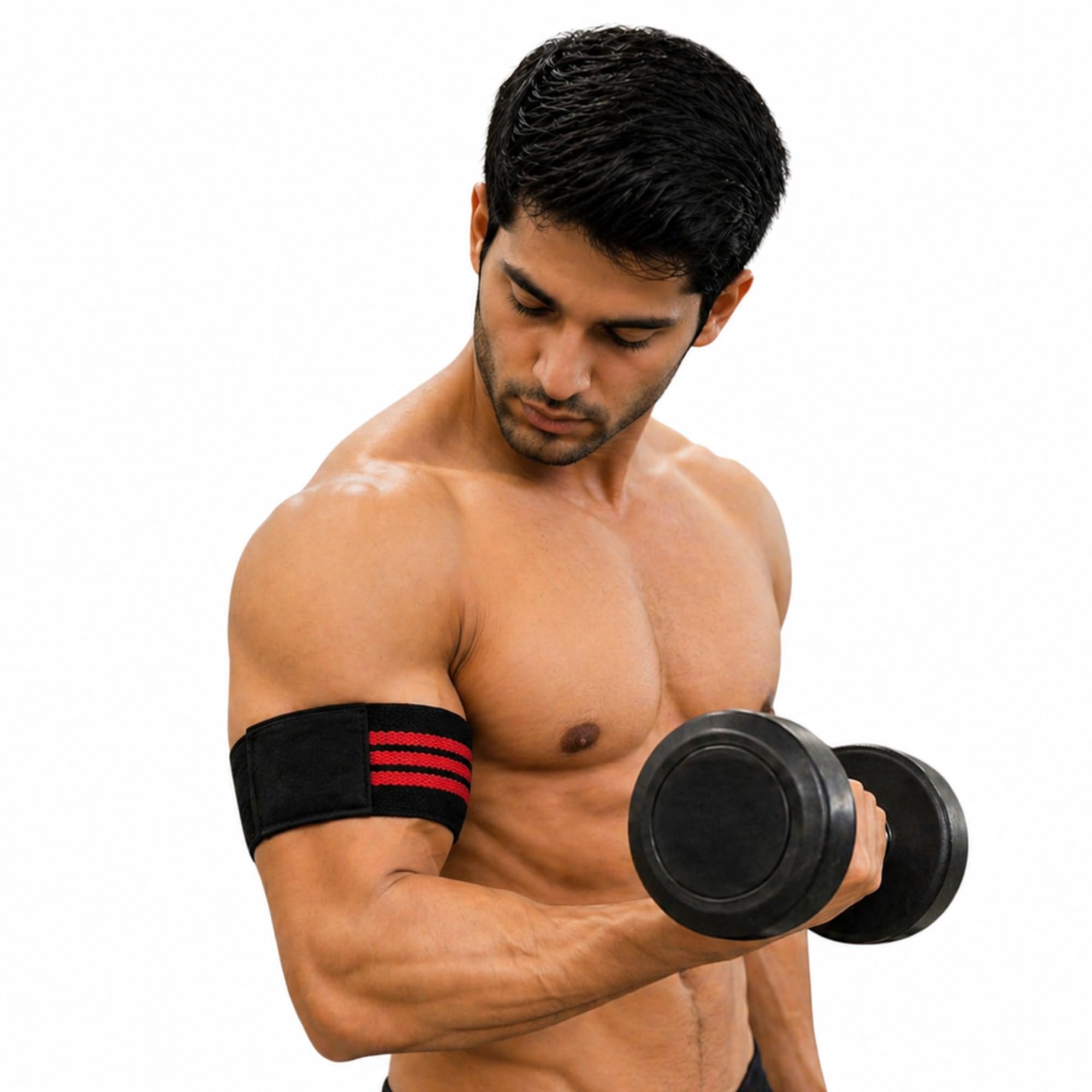 NINQ BFR Arm Bands for Muscle Growth & Strength Training | Blood Flow Restriction Bands for Arms | Gym Workout Strap for Faster Pump, Biceps & Triceps Training | Adjustable Elastic Fitness Bands-image-7