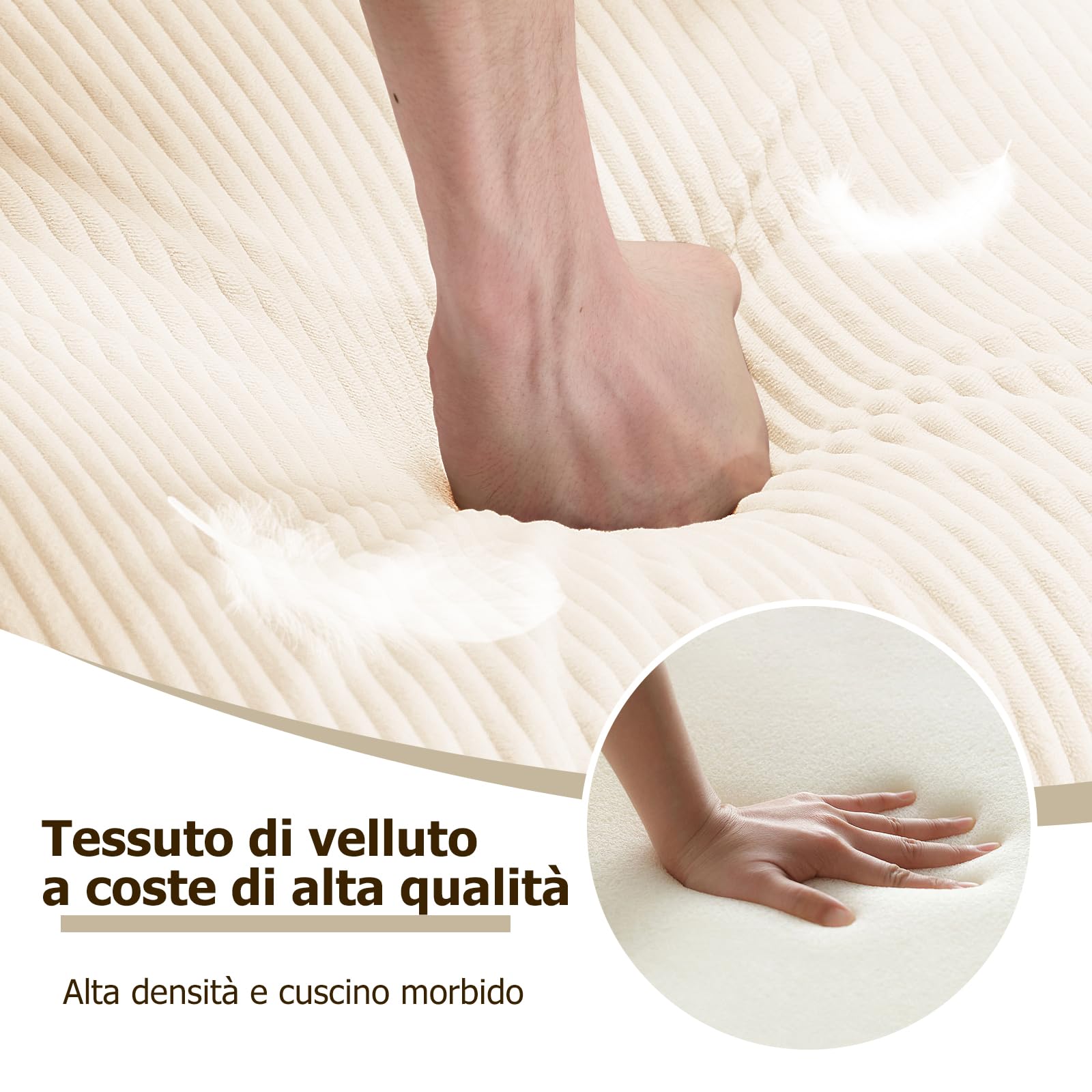 Set di 2 Poltrona Salotto Scandinava, Poltrona Camera da Letto con struttura in metallo, Poltroncina Imbottita con Braccioli per Soggiorno Camera da Letto Sale da Pranzo, Beige