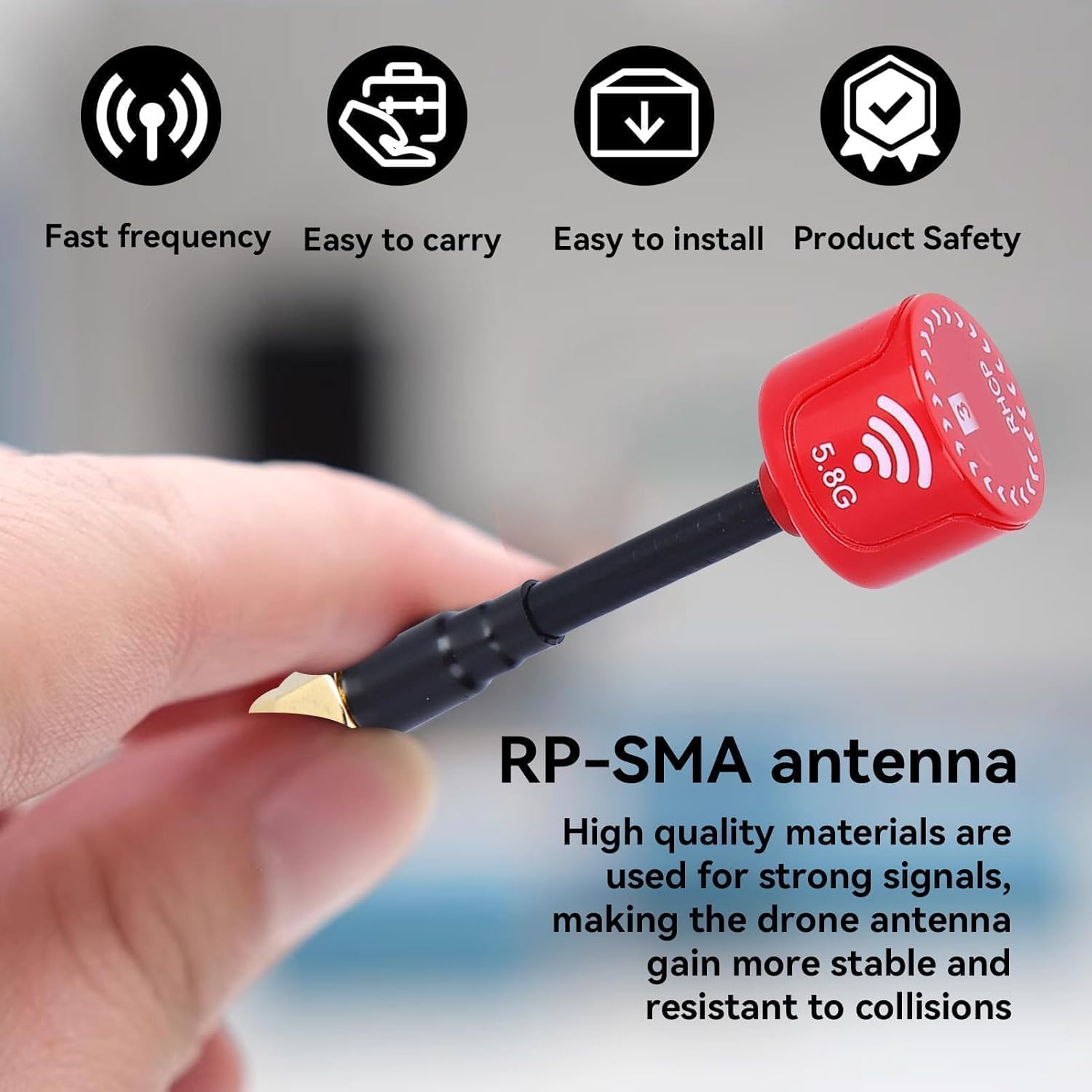 HERCHR 5.8Ghz 3dBi RHCP Antenna Lollipop Super Mini Antenna for FPV Racing Drone RC Parts Accessory