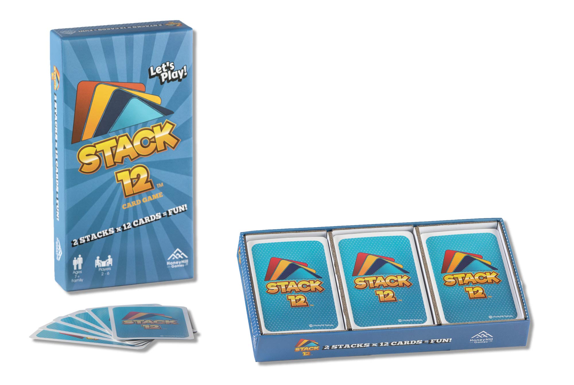 Amazon.com: Stack 12 Fun Family Card Game in Rigid Box with 196 Cards for 2  to 6 Players for Ages 7 Years and up : Toys & Games