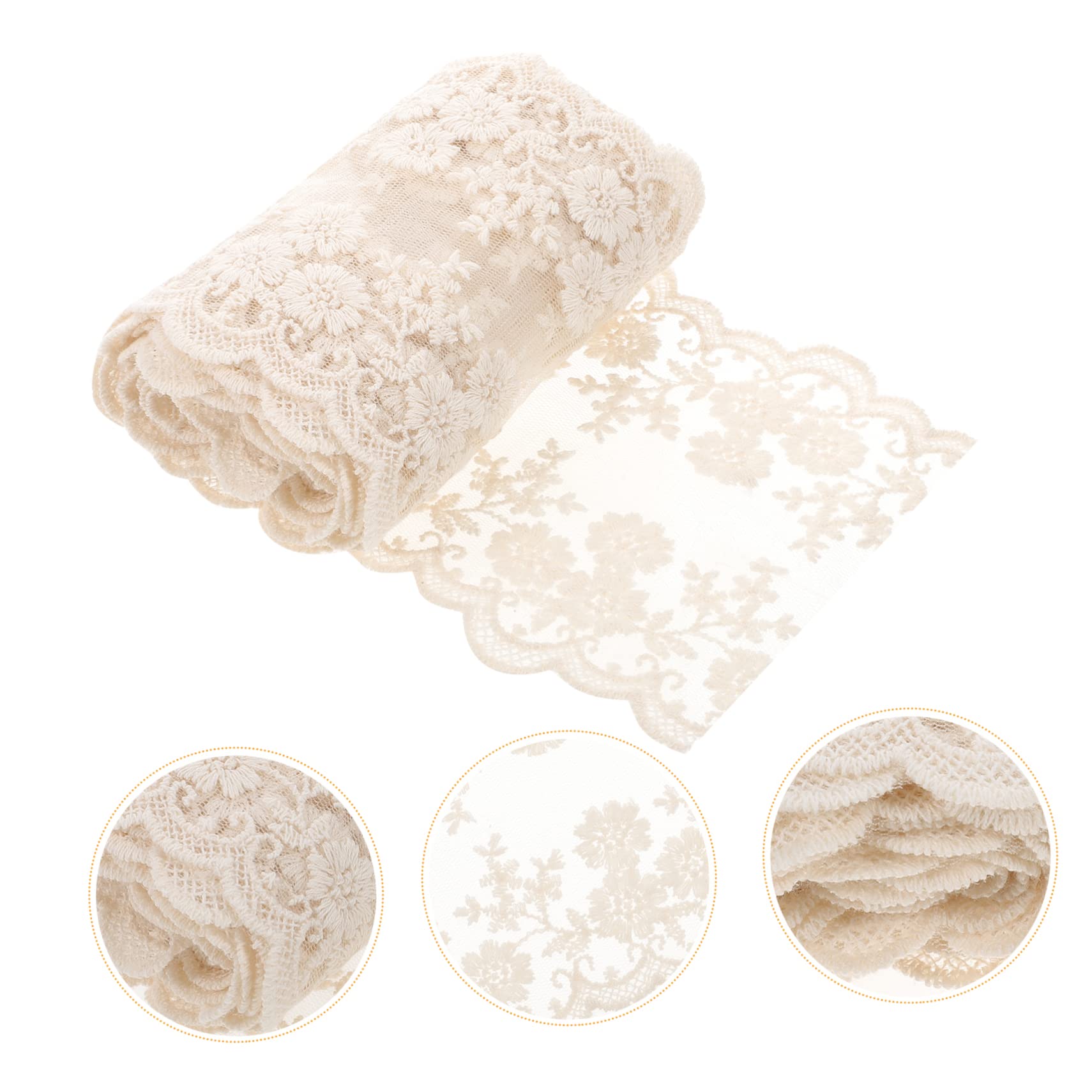 Housoutil 5 Rollos Lazo de Encaje Negro sin Elasticidad para Costura DIY Cinta Decorativa de Metros con Diseño para Vestidos Ropa y Manualidades