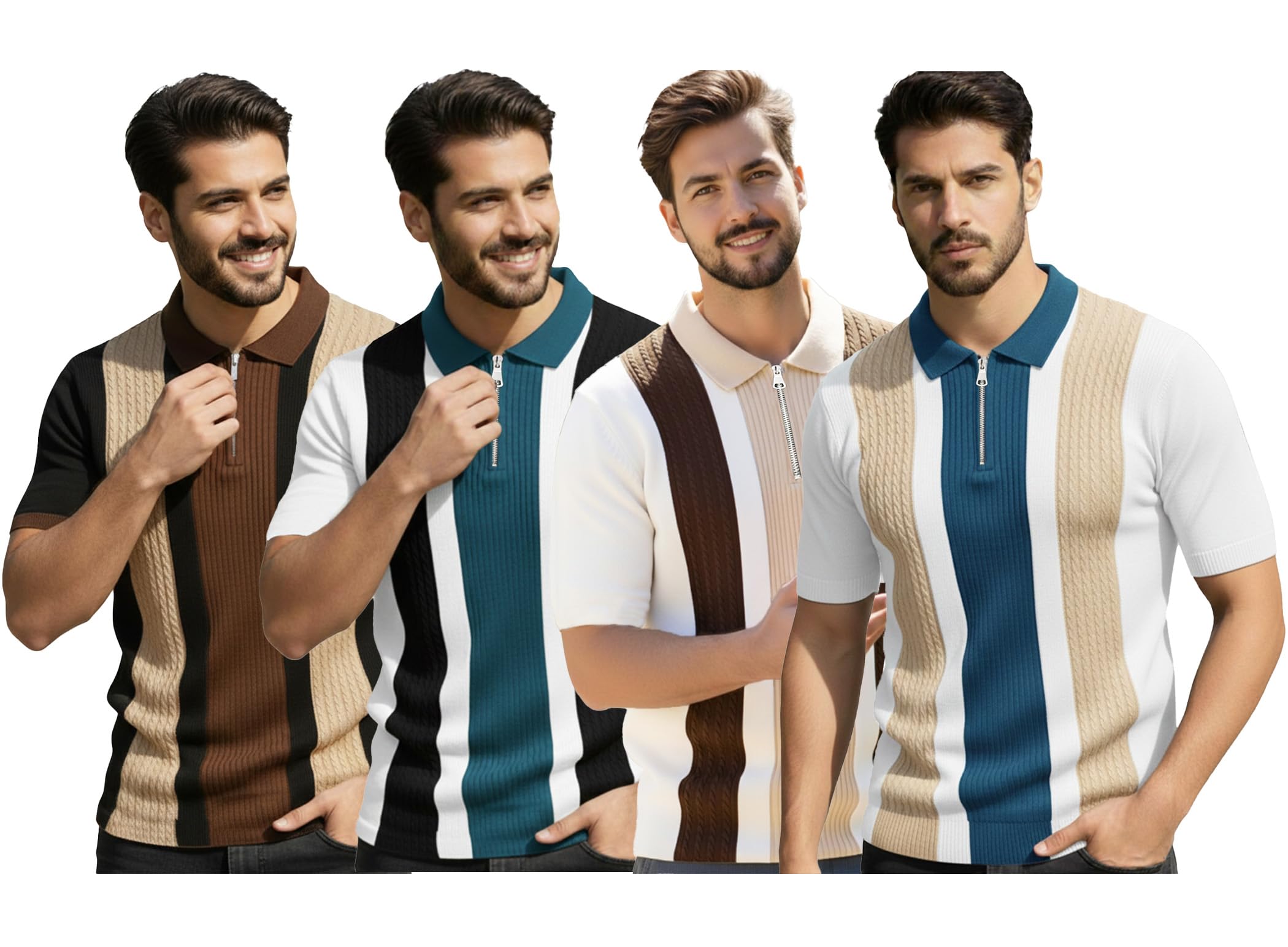 AUSK Men Printed Polo Neck Cotton Blend T-Shirt (Regular Fit, Half Sleeve) || Tshirts for Mens
