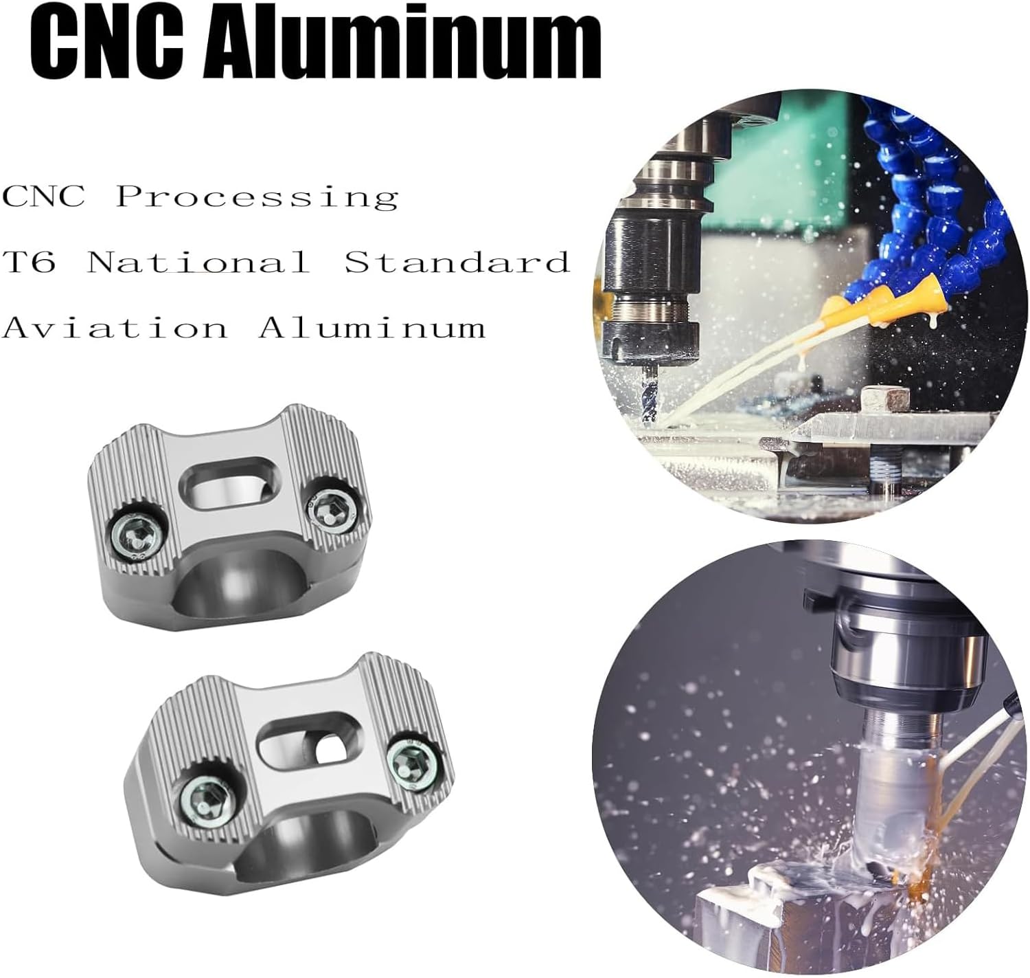 Universal Motorcycle 7/8" 1 1/8" 22MM 28MM CNC Handlebar Handle Risers Adjustable Fat Bar Adapter Mount Clamps Universal For EXC KLX KXF YZF CRF XR SX SXF XCW WR YZ Dirt Pit Bike (Silver)