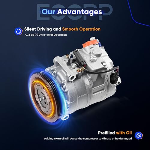 Miniatura 5 de ECCPP Compresor de aire acondicionado para BMW 545i 4.4L 2004-2006 Compresor de CA con embrague
