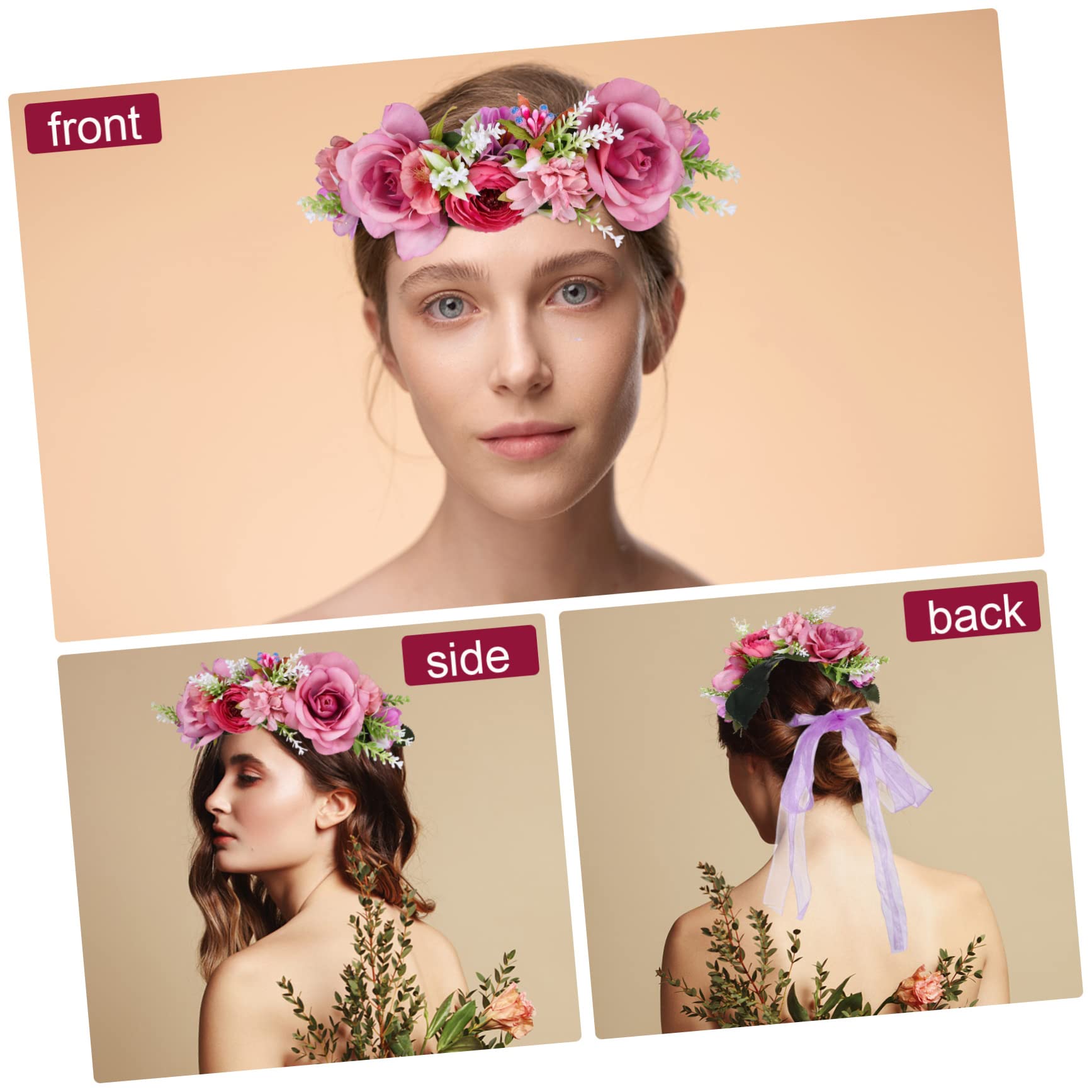 CALLARON 6piezas Diadema De Flores Artesanal Para Boda Tocado Mano Accesorio Floral De