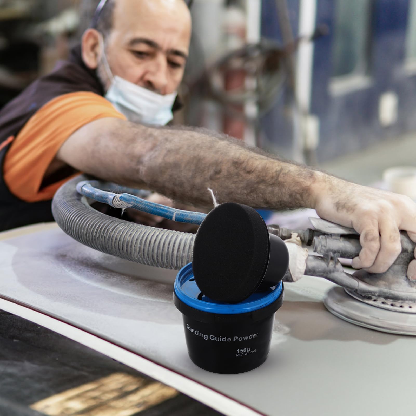 Polvo de Carbón Guía para Reparación de Carrocería Automotriz | Apto para Masilla y Chapa, Restauración en Taller, Aplicación Versátil Mejora de Eficiencia