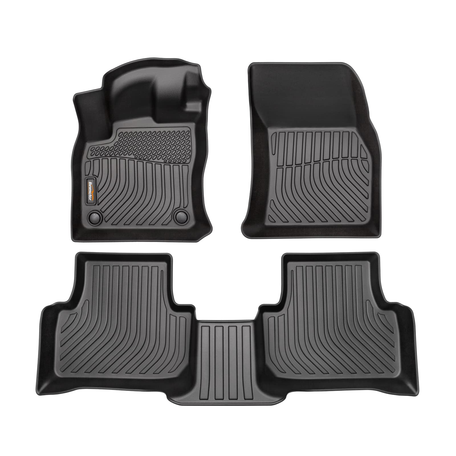Binmotor-All Weather Floor Mats for Volkswagen Taos 2024 2023 2022, 1st & 2nd Row Full Set, Heavy Duty Car Floor Liners-Black Taos Accessories