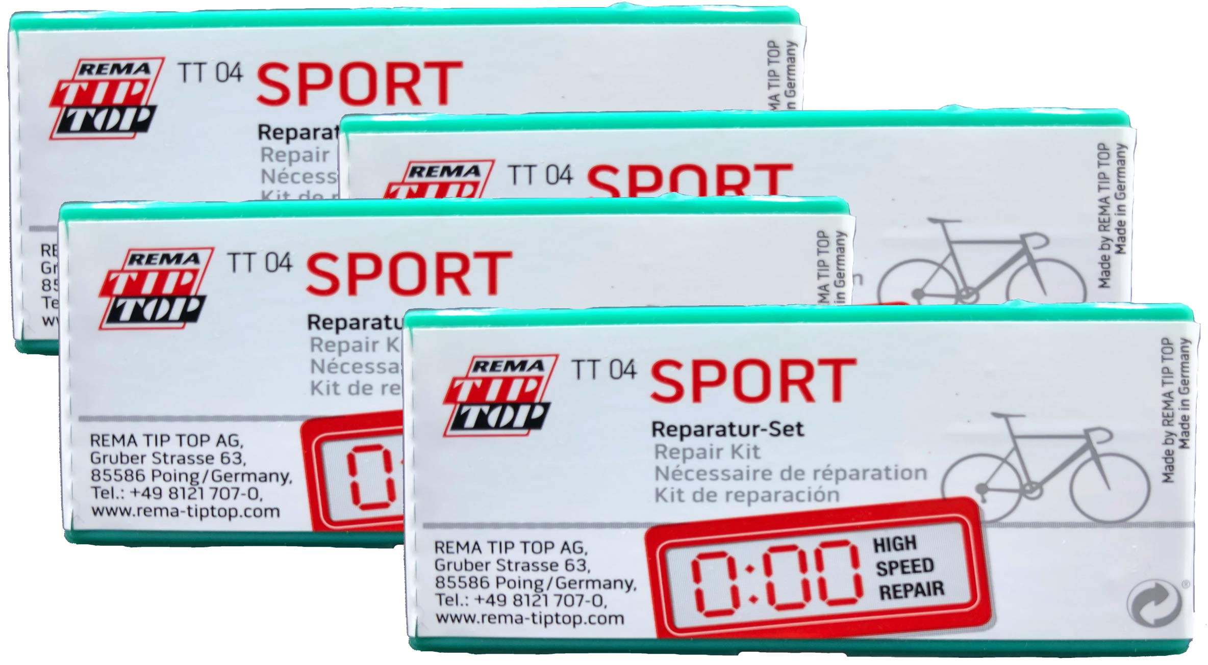 Rema Four (4) Sport Bicycle Narrow Tube Patch Repair Kits TT04 (24) - TT O4