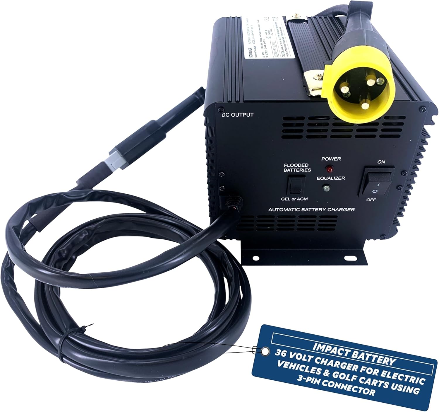 36 Volt Battery Charger - High-Performance 36V Battery Charger for Floor Scrubbers & Golf Carts Using SB50 Grey Connector, for 36v Golf Cart - Model JAC2036H-SB50 Grey