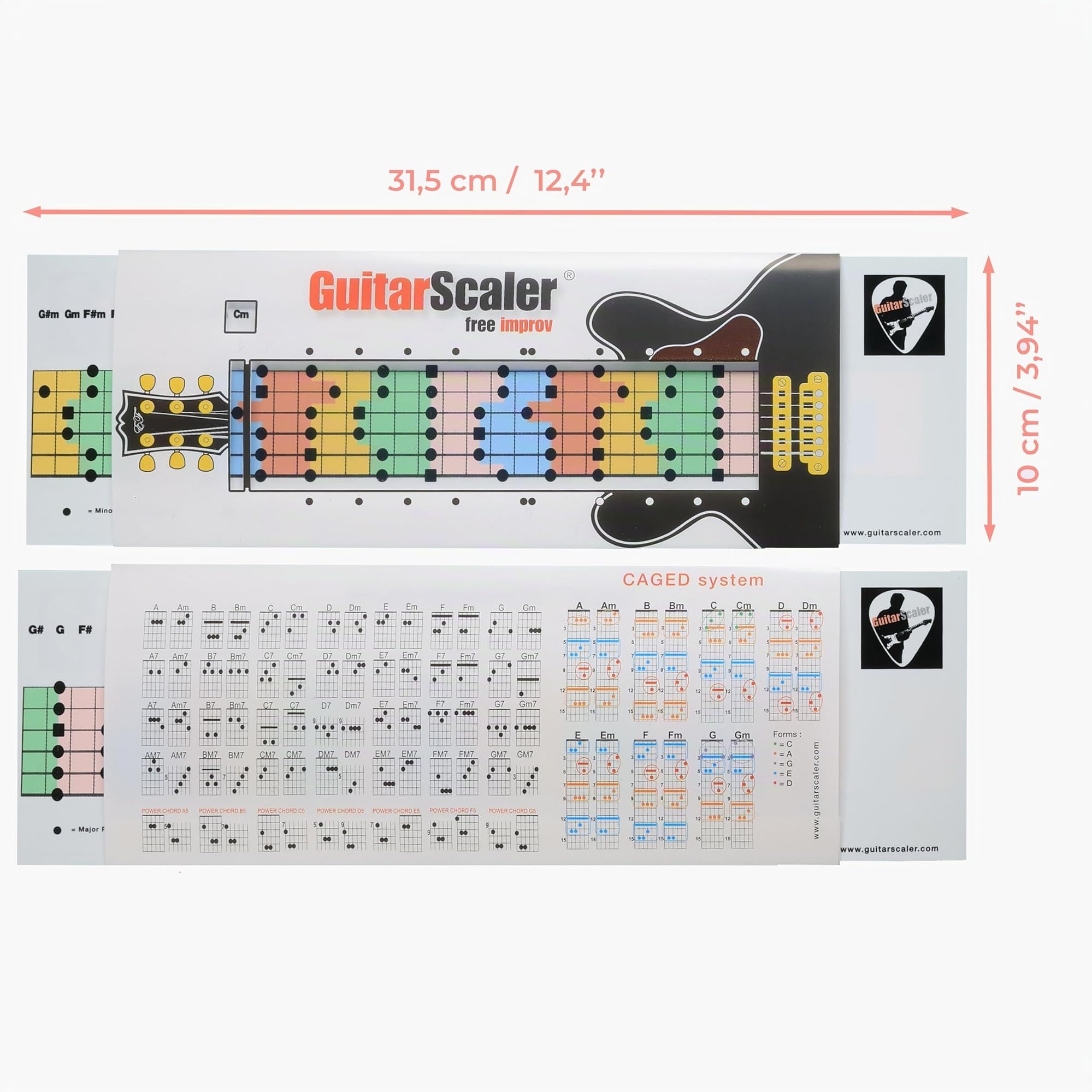 Schiebelehre zum einfachen Erlernen von Tonleitern auf der Gitarre – Komplette Methode zum Notenlesen