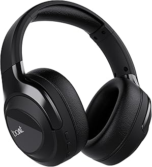 boAt Nirvana Eutopia Bluetooth Over Ear Headphones with Head Tracking Function, Spatial Audio,20 HRS Playtime, Enx™ Tech, ASAP™ Charge, Hearables App(Android & iOS Compatible)(Primia Black)