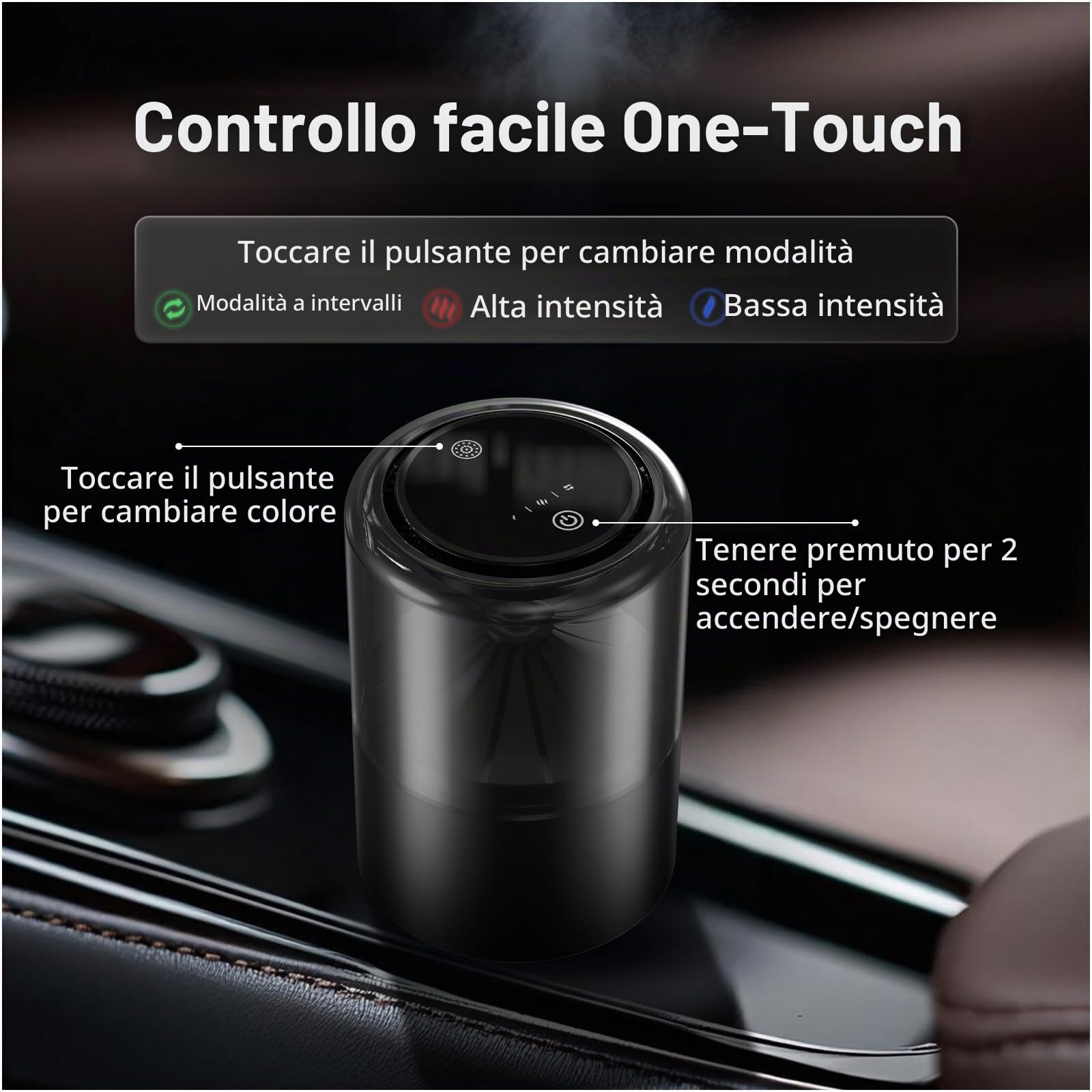 Profumatore Auto Diffusore con Fragranza Blue Ocean di MMOBIEL – Diffusore per Auto con 2 Modalità di Spruzzo, 4 Livelli, Accensione/Spegnimento Automatico e Cavo – USB/Batteria – Senza Fiamma