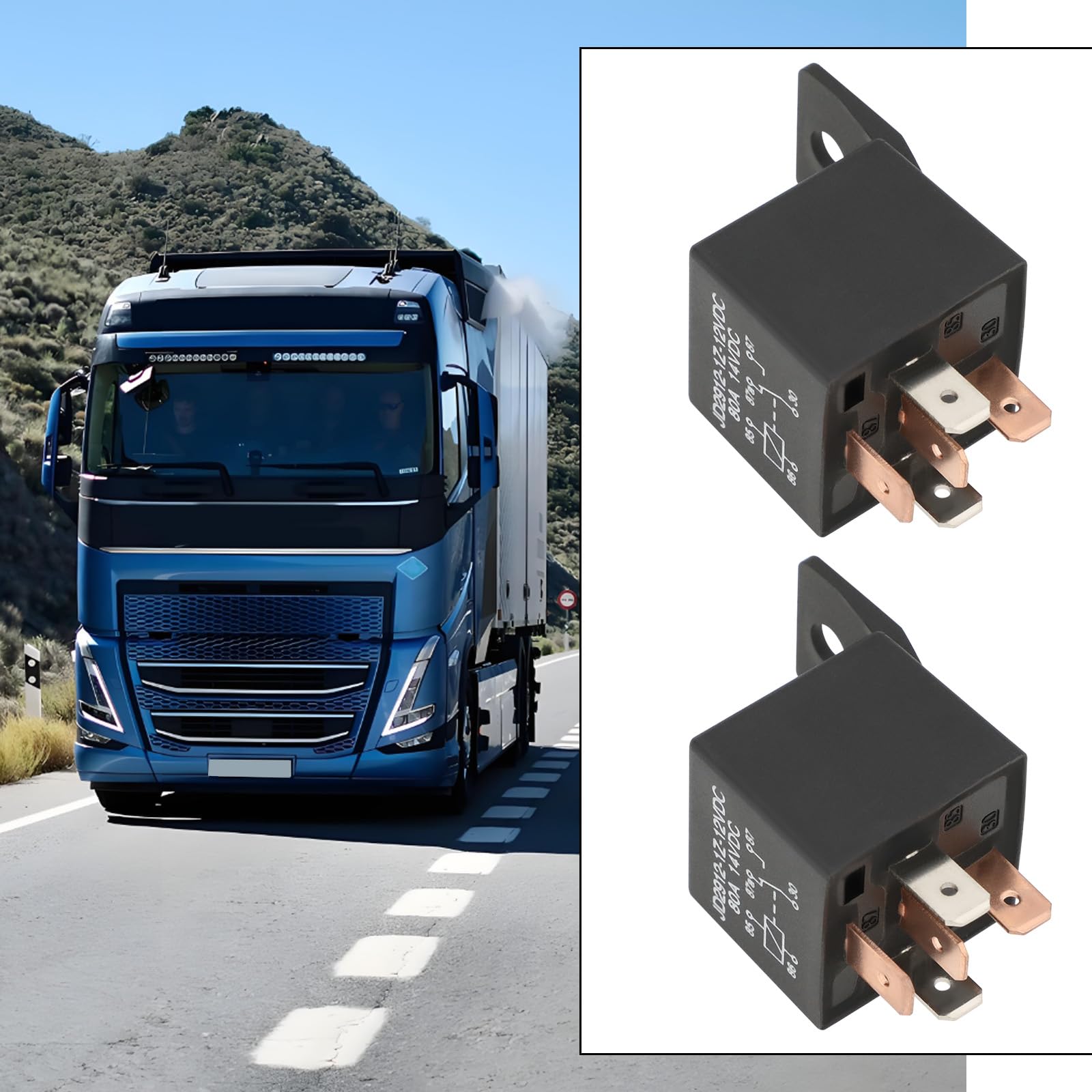 2 szt. 12 V 80 A 5-pinowy samochodowy przekaźnik do dużych obciążeń JD2912-1Z-12VDC uniwersalny przekaźnik samochodowy do zastosowań elektrycznych do ciężarówek, samochodów, łodzi, 2 szt