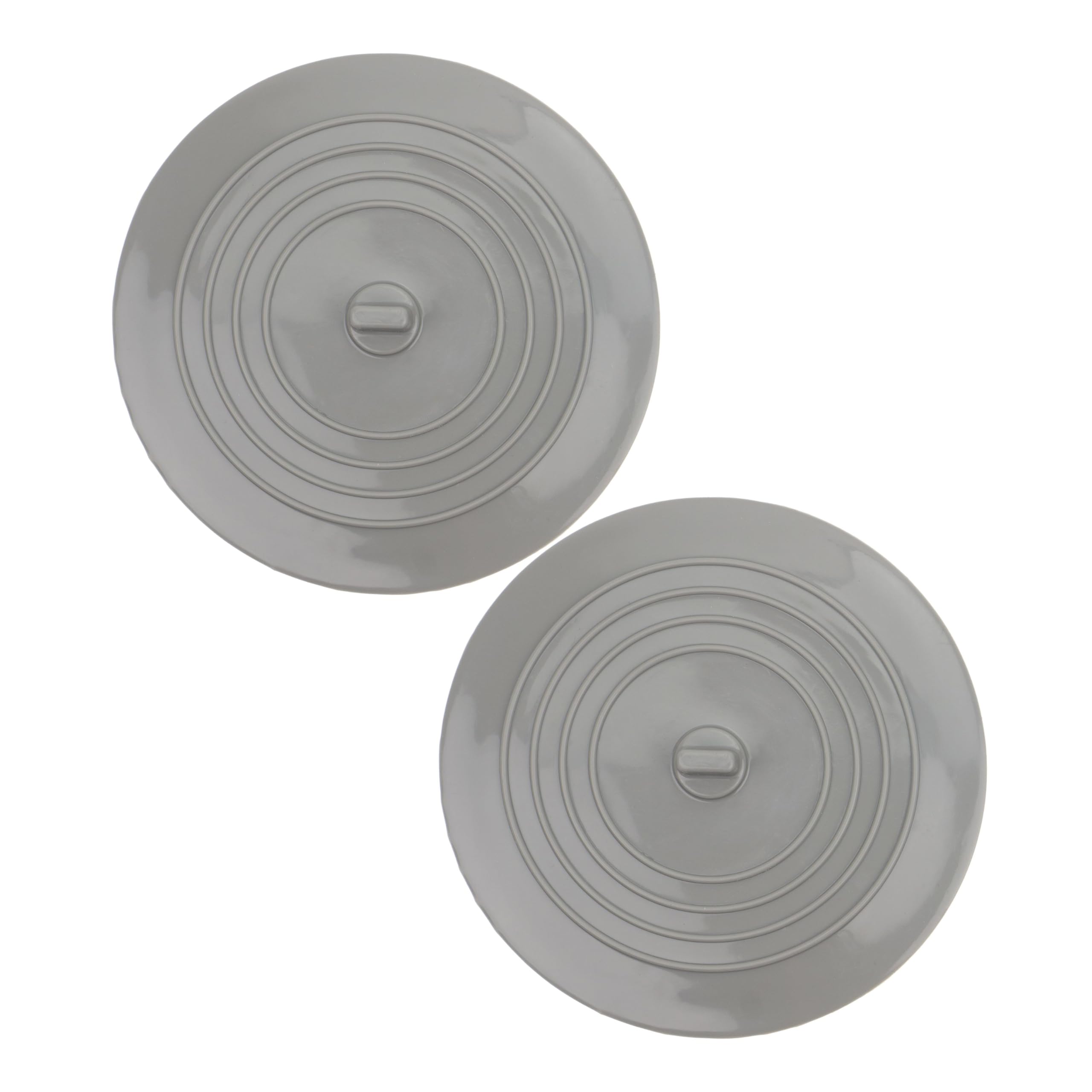 Your Day Mate V3, Grey, 15 Cm, 2 X Universal Stopper, 2 Pieces, In Grey, Ø 15 Cm Stopper, Silicone Washbasin Stopper With Handle, Bathtub Stopper For Drains Up To Ø 120 Mm, Drain Stopper For Bathtub, Shower, Washbasin, Sink
