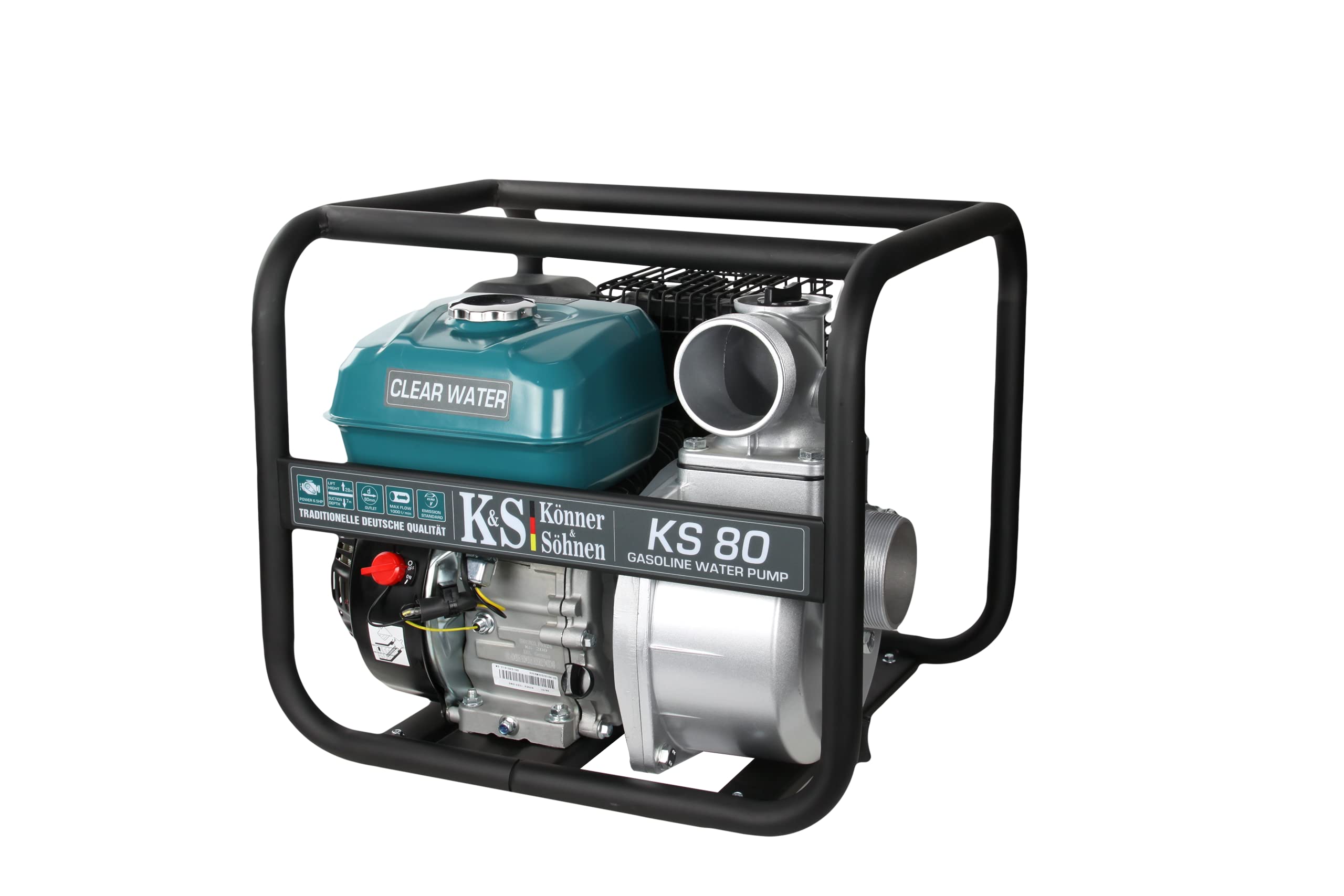 Wasserpumpen Könner & Söhnen KS 80,wasser pumpen garten,motor pumpe für brunnen,wasserpumpe benzin 4 takt,benzin schmutzwasserpumpe,sind ideal geeignet für Landhäuser,Villas und sonstige Bereiche