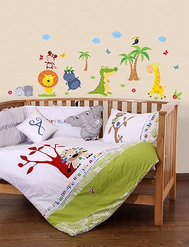 Miniatura 4 de Vinilo adhesivo de pared para habitación de niños decoración de pared diseño de selva de safari de animales para habitación de juegos  Pegatinas de
