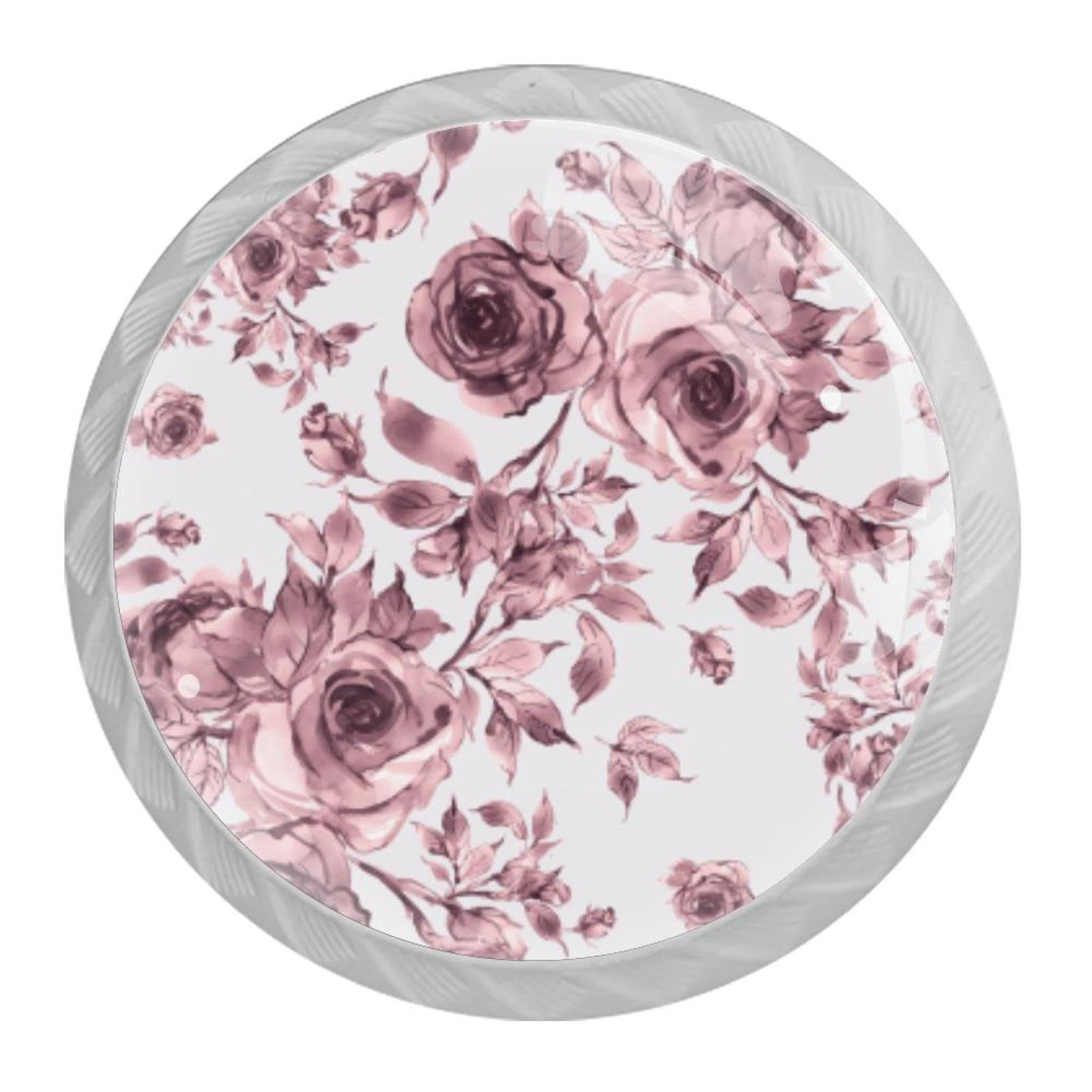 Tqmspg Multi17 4 Pieces Drawer Pulls Flowers Door Knobs Dresser Handles For Kitchen Wardrobe Cupboard Hardware Furniture