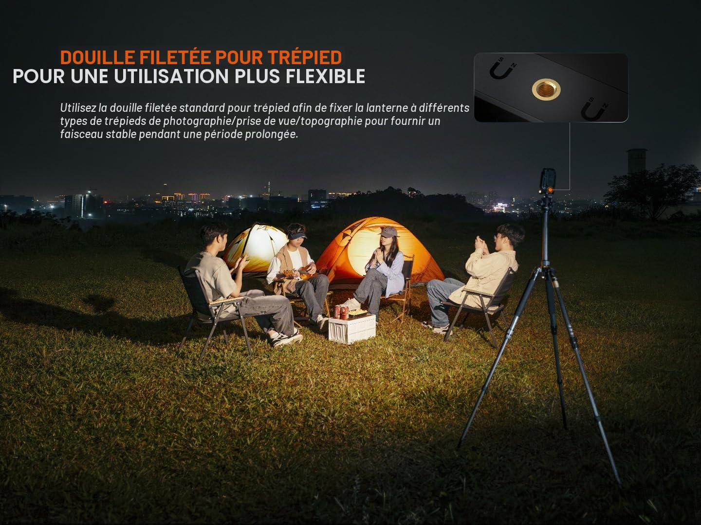 fenix CL27R Lanterne multi-faisceaux rechargeable | 1600 lumens | 180 m | 285 heures max | mode lumière rouge | réglage continu de la température de couleur et de la luminosité | poignée magnétique à