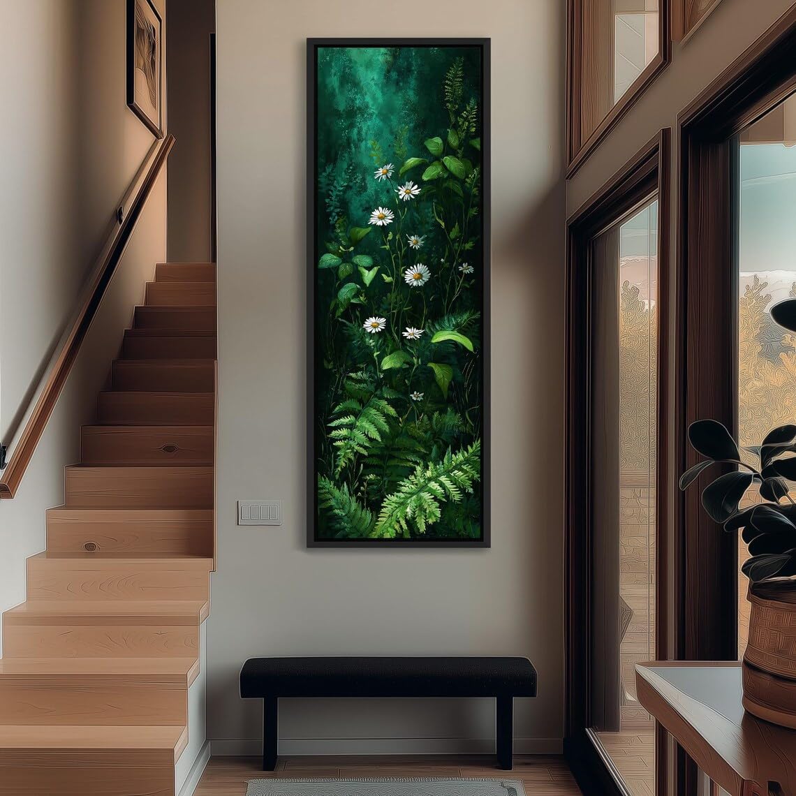 Impression décorative de forêt élancée avec cadre intérieur 40 x 120 cm - 7