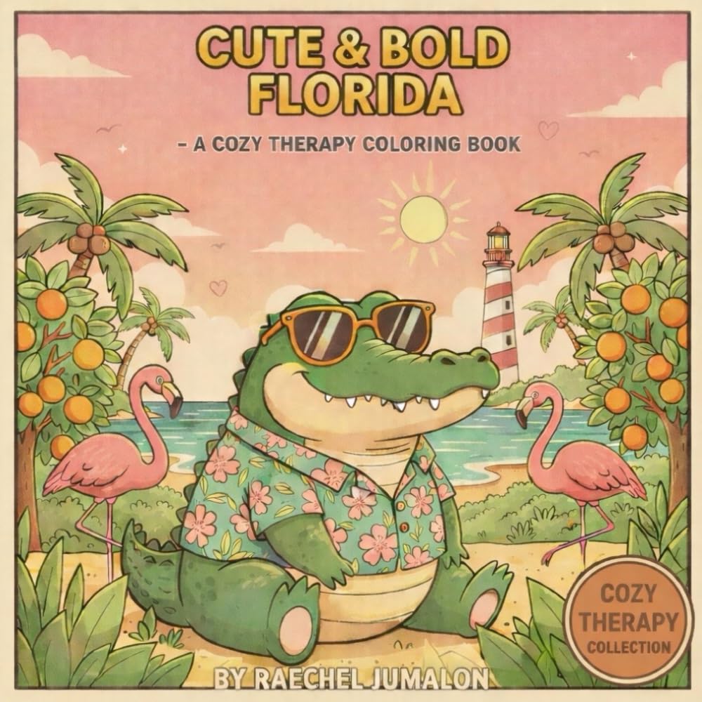 Cute & Bold Florida: A cozy therapy coloring book (Cozy Therapy Collection)