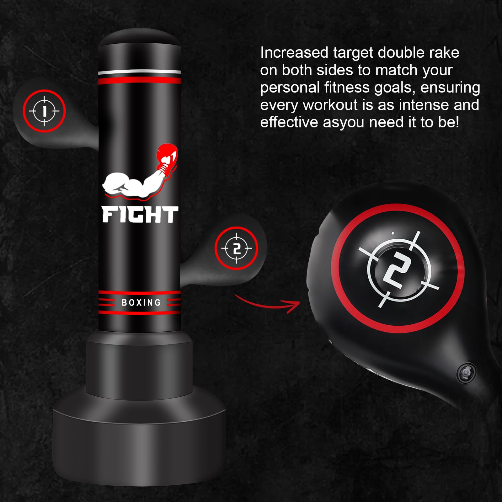 Upgraded Heavy Freestanding Punching Bag for Adults Teens, 70” Standing Punching Bag Kicking Bag Heavy Bag, Women Men Kickboxing Bags for Training MMA Fitness Home Gym