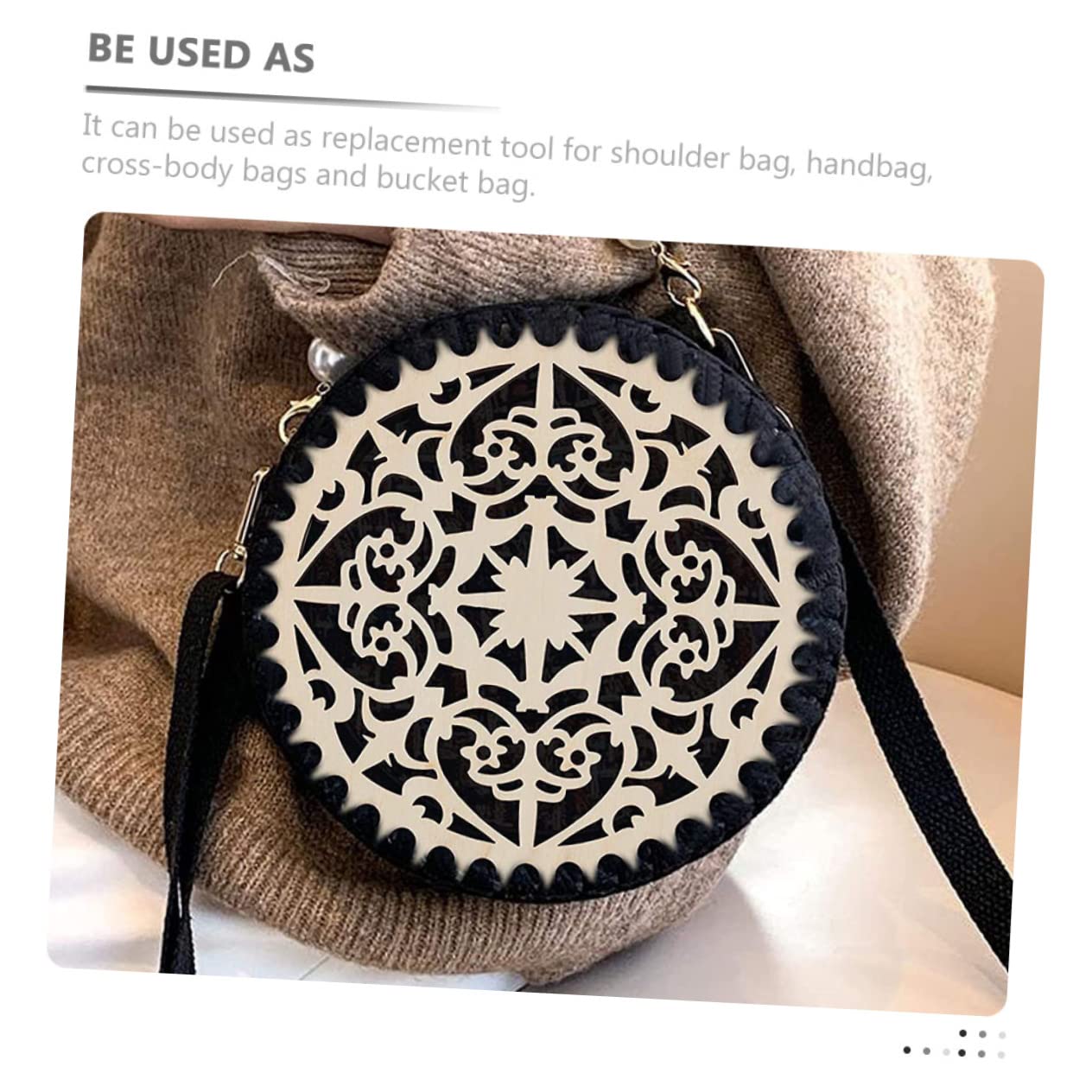 OSALADI 2pcs Wooden Bag Bottom Circle Blank DIY Knitting Crochet Bag Shaping Base for Craft Kit