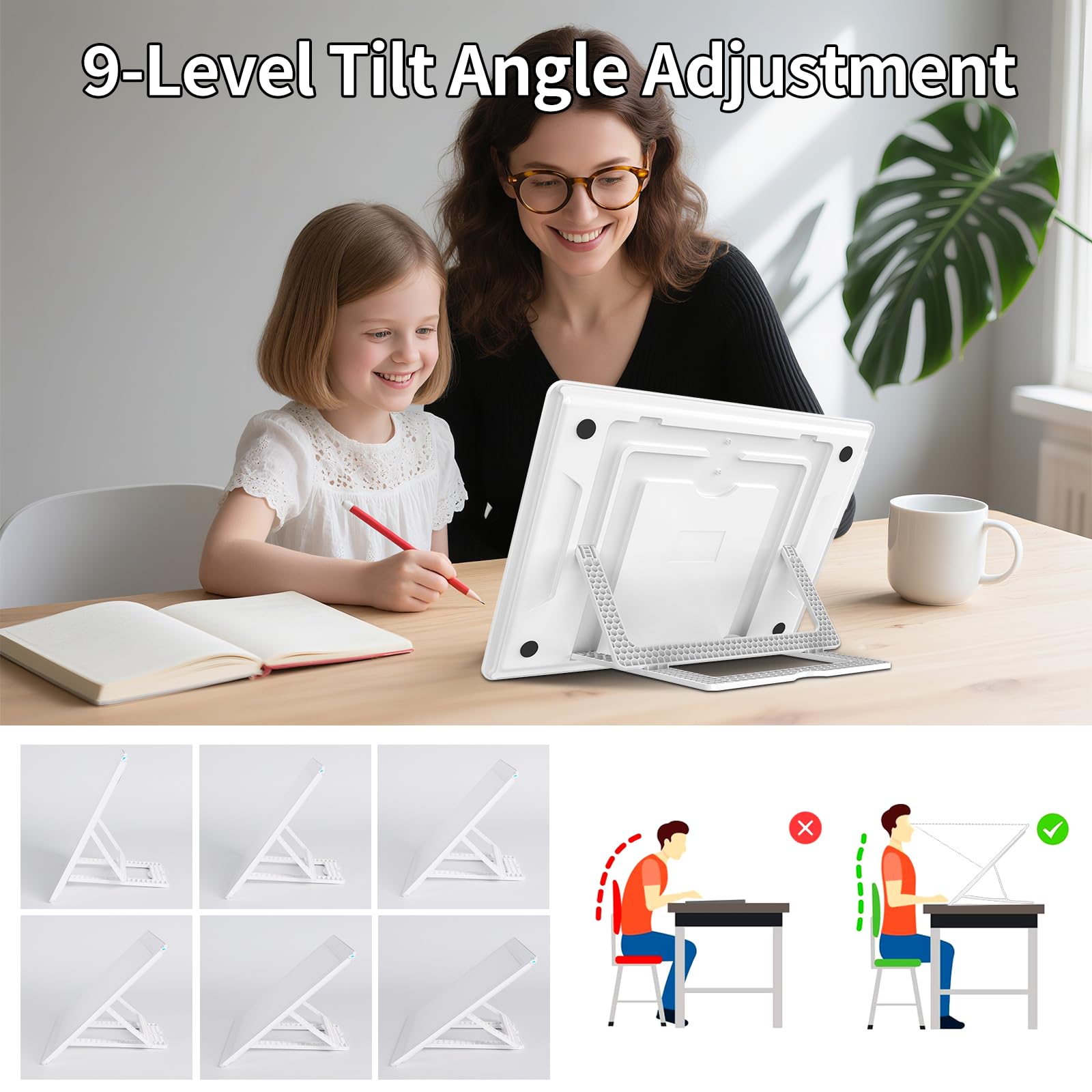TOHETO Rechargeable A4 Light Board with Stand, Super Bright Magnetic Light Pad with Side Buttons - Image 2