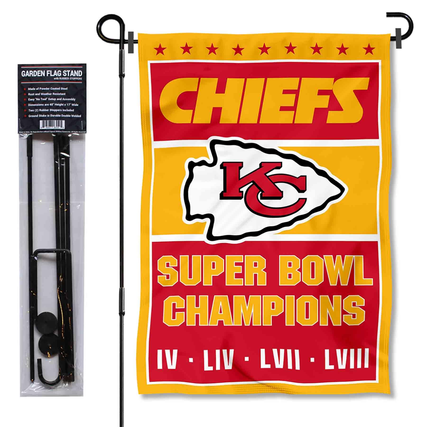 Kansas City Chiefs Garden Flag Set - 13x18 Inch Double Sided Flag With Stand - View #2