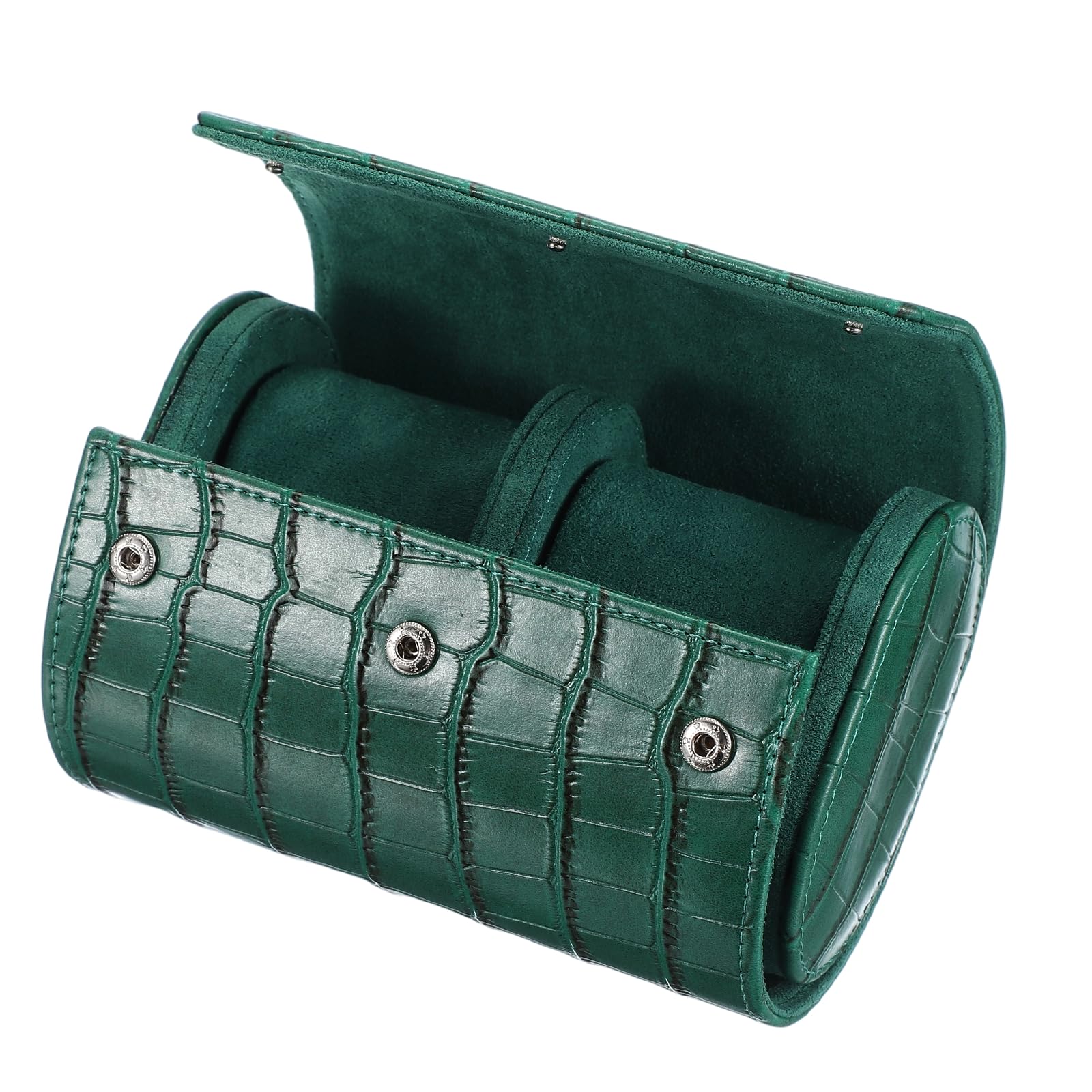 Custodia da viaggio per orologio da uomo in pelle con motivo coccodrillo, astuccio arrotolabile per orologio, scatola portaoggetti portatile per orologio, ideale per Natale, compleanno e anniversari