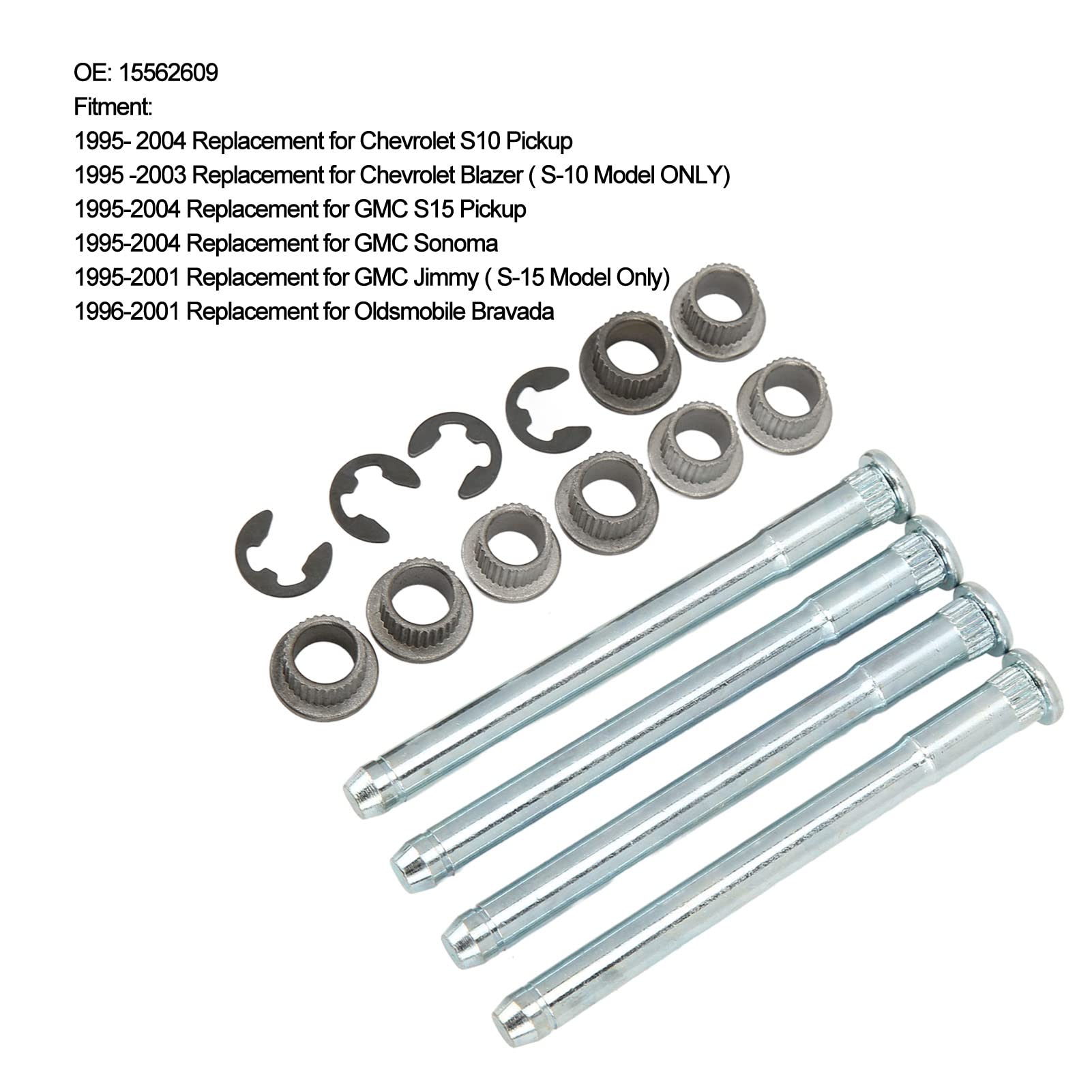 Perno Cerniera Porta, Kit di Attrezzi per la Rimozione delle Boccole della Portiera, Kit di Riparazione delle Boccole 15562609 Sostituzione per Pickup S10 1995-2004