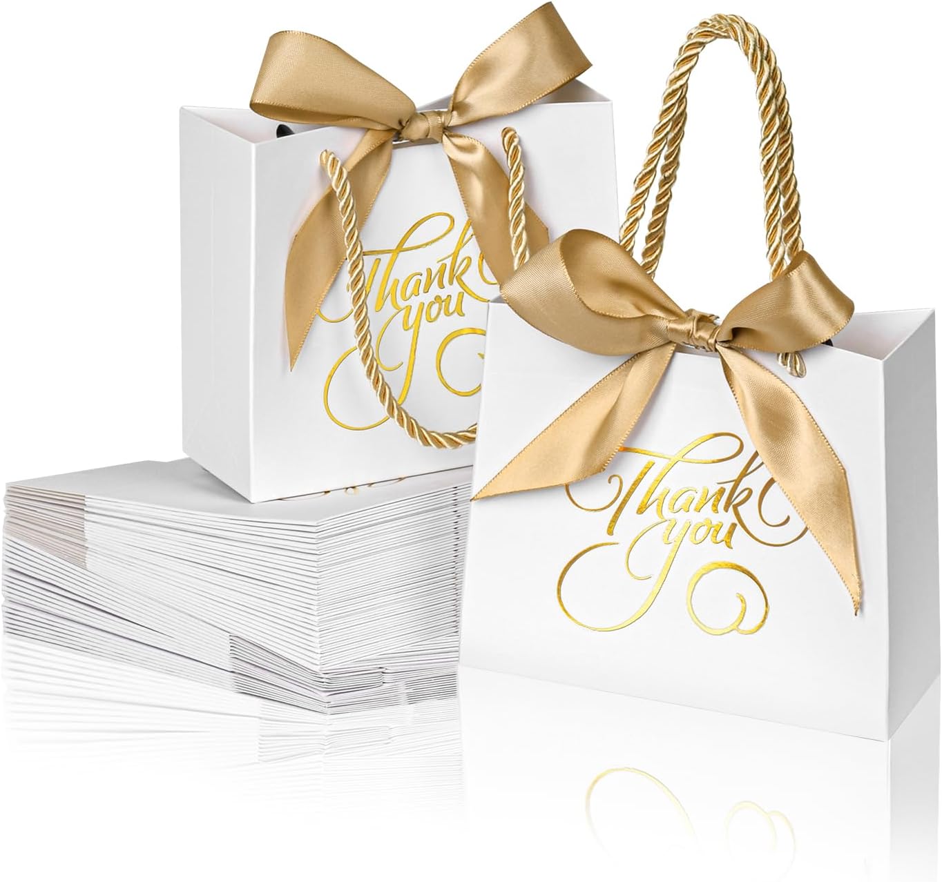 Amazon.com: Honoson 60 Pcs Small Thank You Gift Bags with Handles 4 x 2 ...