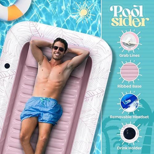 Miniatura 5 de Premium Inflatable Tanning Pool Lounger Large Inflatable Tanning Bed for Adults - 4 in 1 Multipurpose Suntan Tub Pool Floats Adults, Inflatable