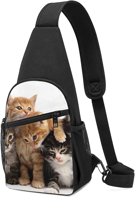 Kittens Family Cats Sling Bag,Crossbody Shoulder Chest Bag Travel