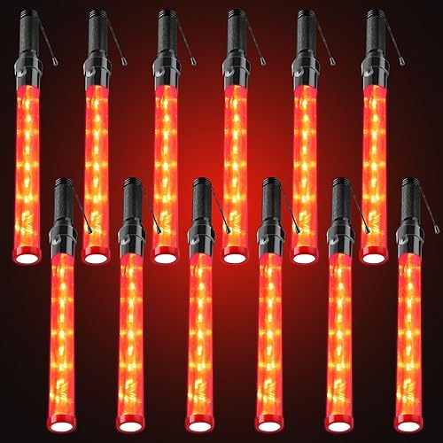 Miniatura 1 de Kanayu Varita de tráfico de señal, bastón de control de tráfico LED, con 3 modos intermitentes, varita de control de seguridad para guía de