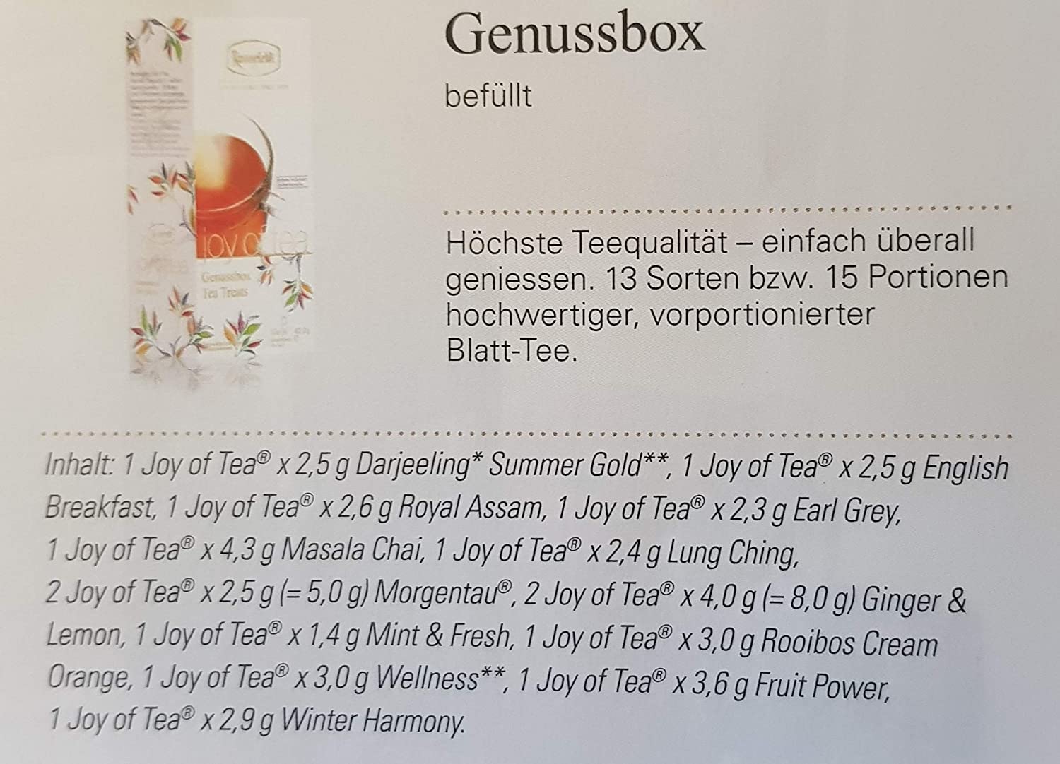 Ronnefeldt Joy of Tea Genussbox Tea Treats, 43,2 g, Menge:6 Stück
